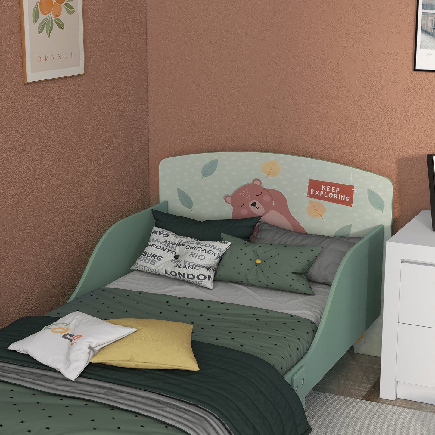 Toddler Bed Frame, Kids Bedroom Furniture for Ages 3-6 Years