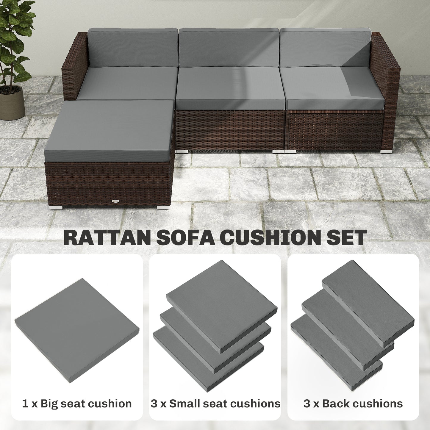 7-Piece Patio Furniture Cushions
