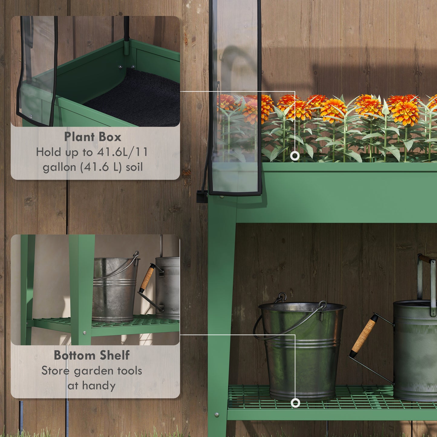 Raised Planter with Greenhouse Cover