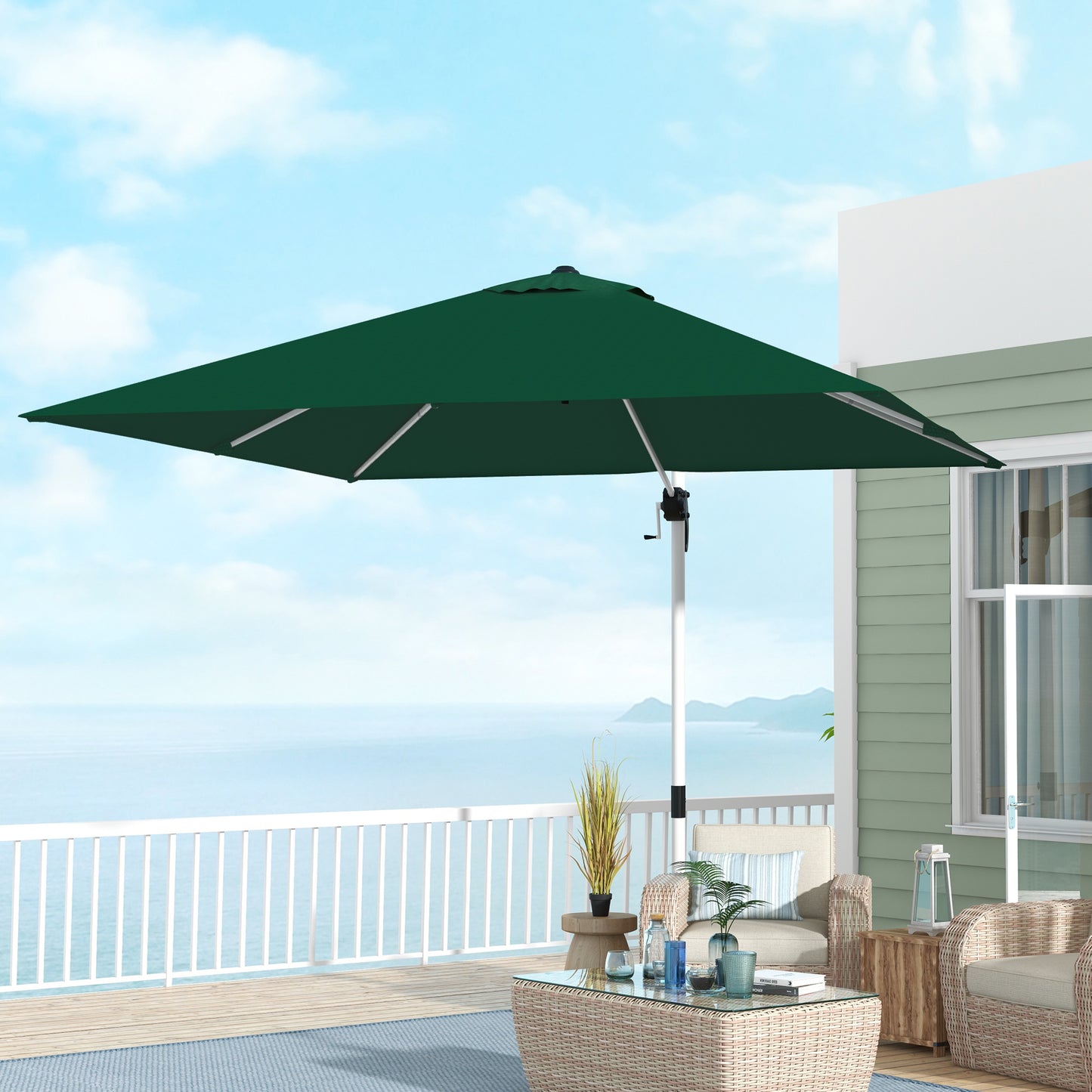 Square Cantilever Garden Parasol, with Five-Position Canopy