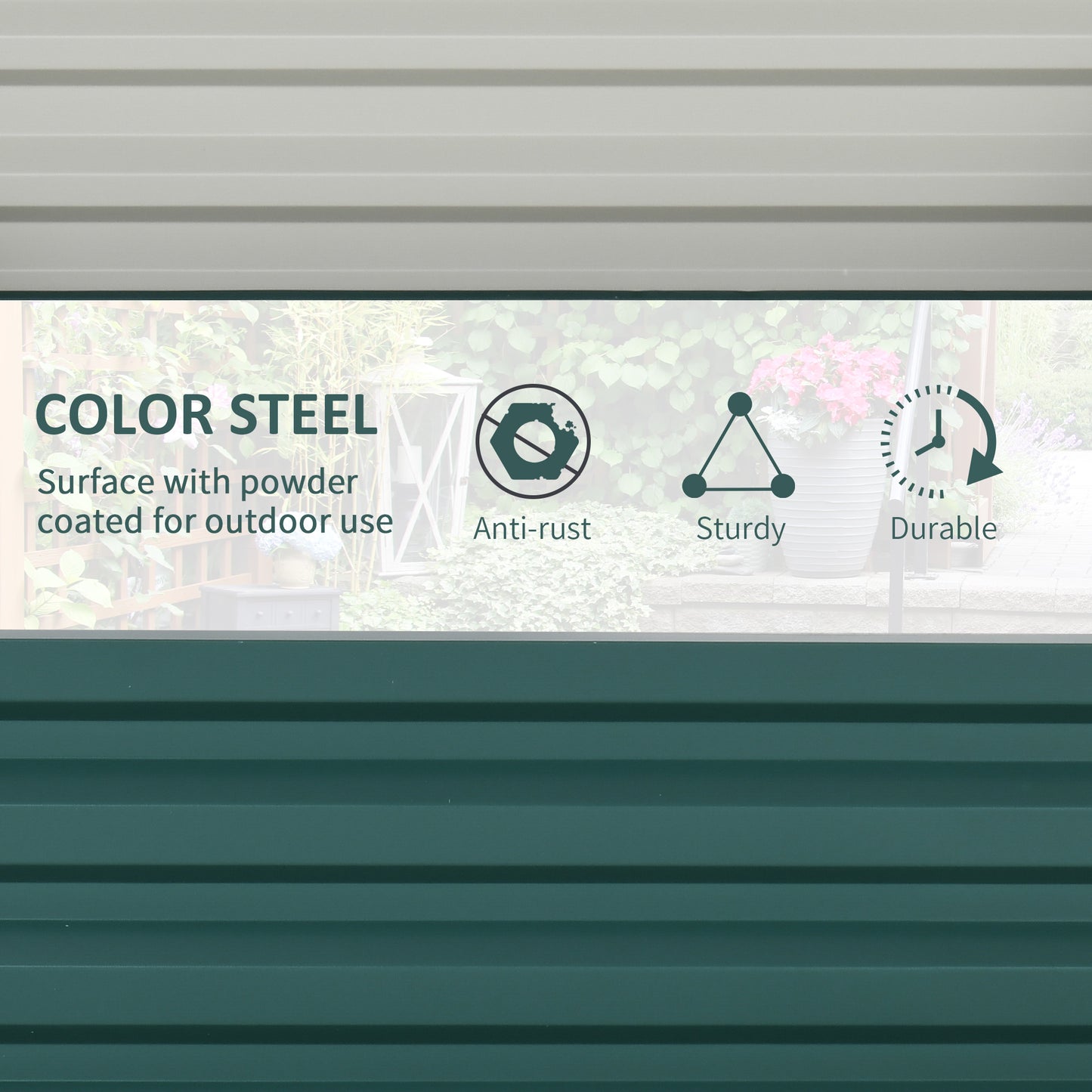 Square Raised Garden Bed Box with Weatherized Steel Frame