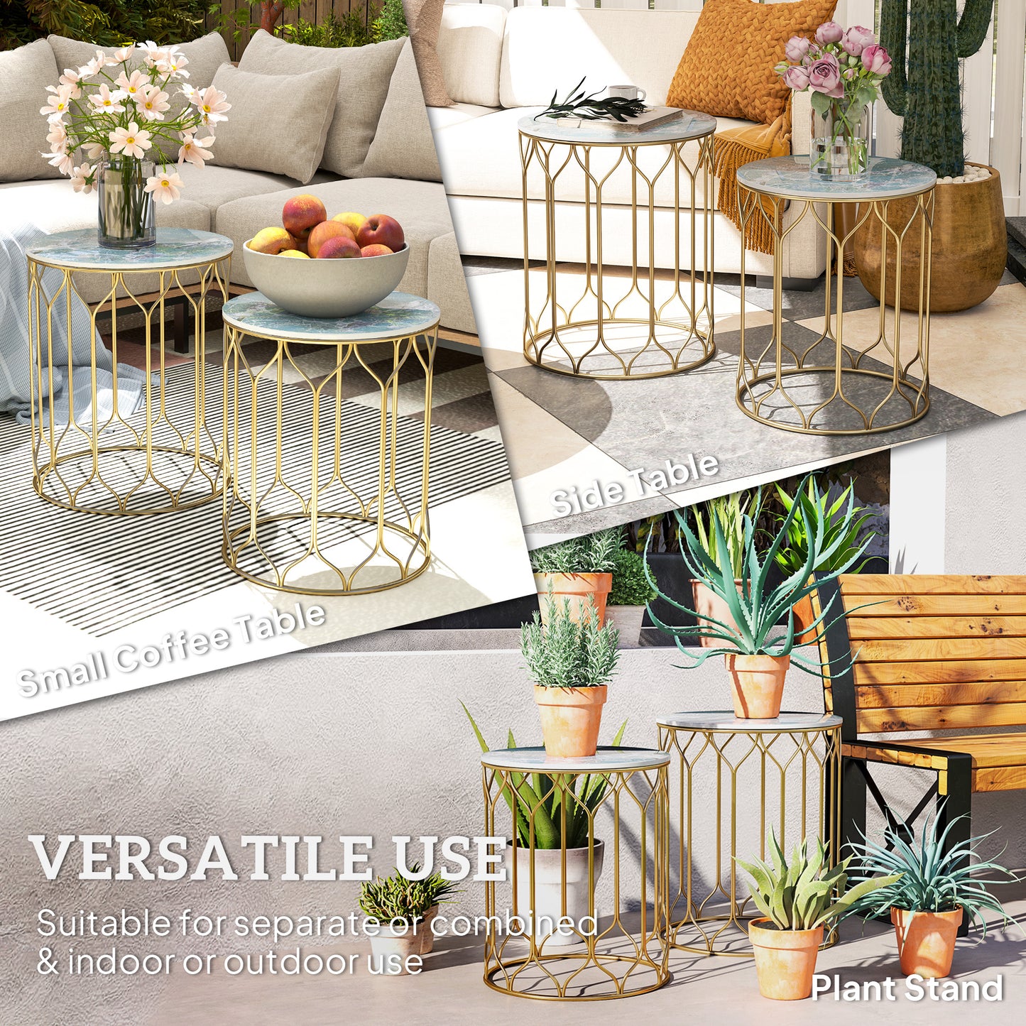 Round Coffee Table Set of 2