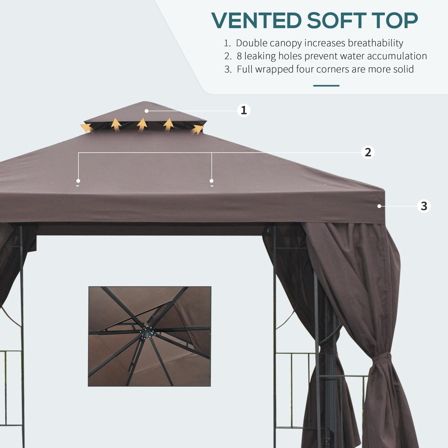 3 x 3 m Garden Gazebo Double Roof Marquee Patio Wedding Party Tent