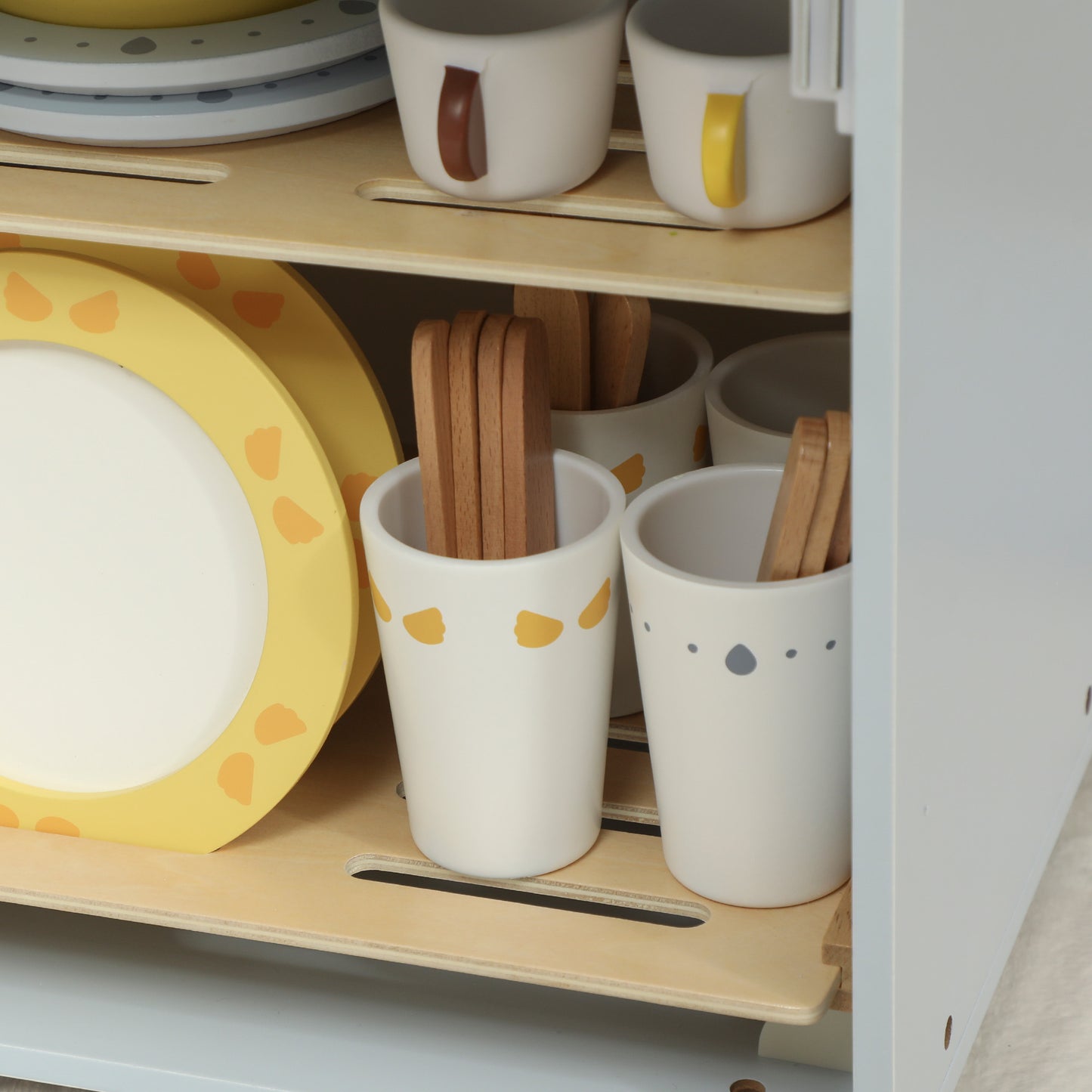 Wooden Dishwasher Playset, Kitchen Sink Toys with Faucet