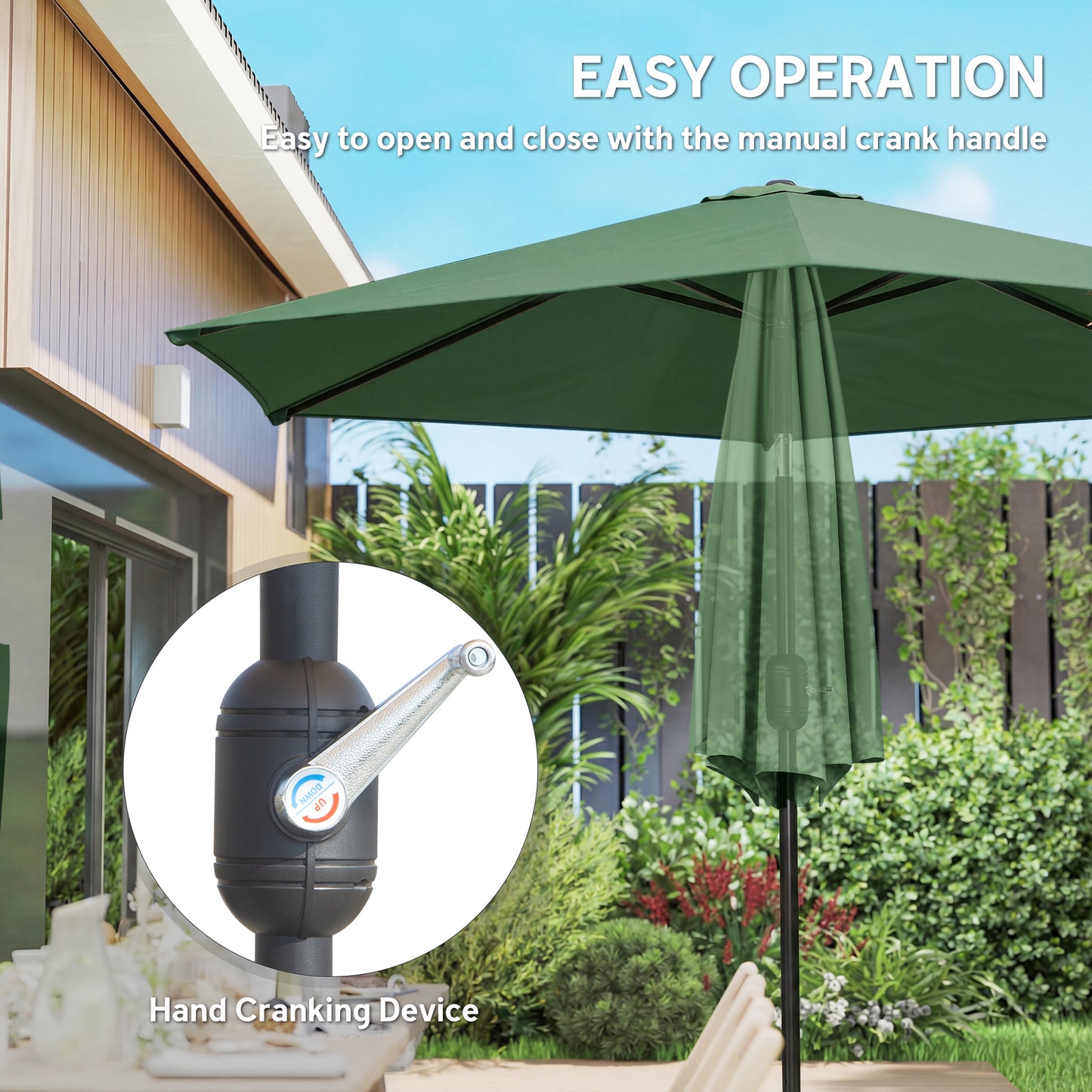 2.6 m Garden Parasol Umbrella with Aluminium Pole (6)