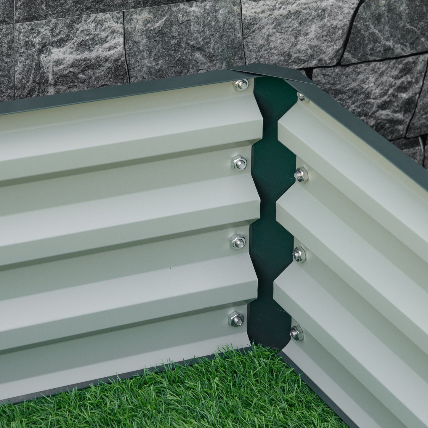 Square Raised Garden Bed Box with Weatherized Steel Frame