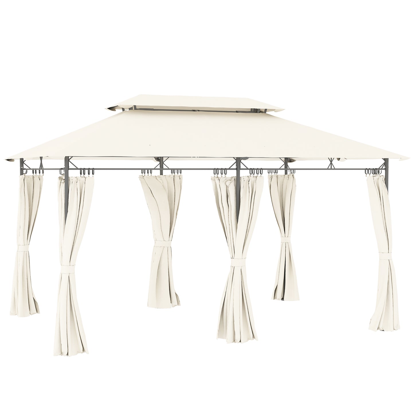 3 x 4m Metal Frame, Two-Tier Roof Gazebo