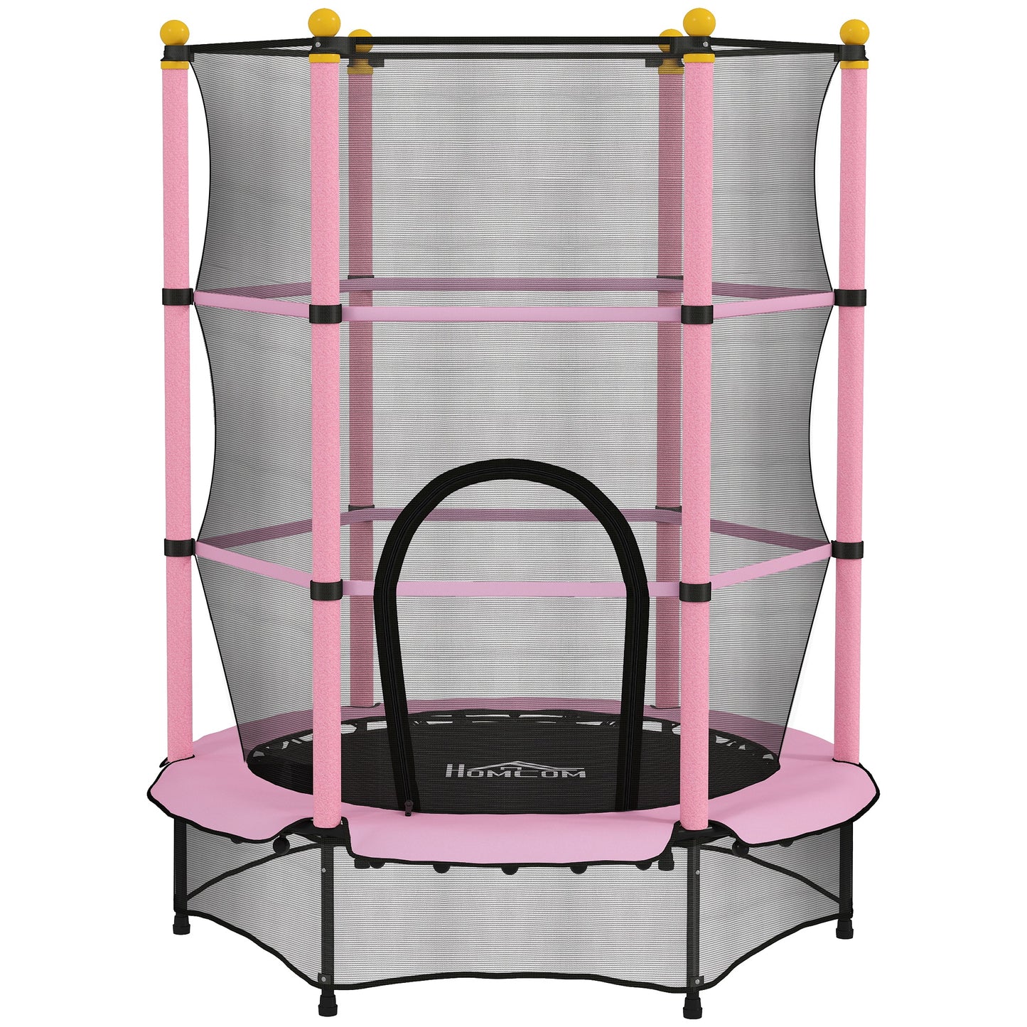 4.6FT/55" Kids Trampoline with Enclosure Net, Outdoor Indoor Use