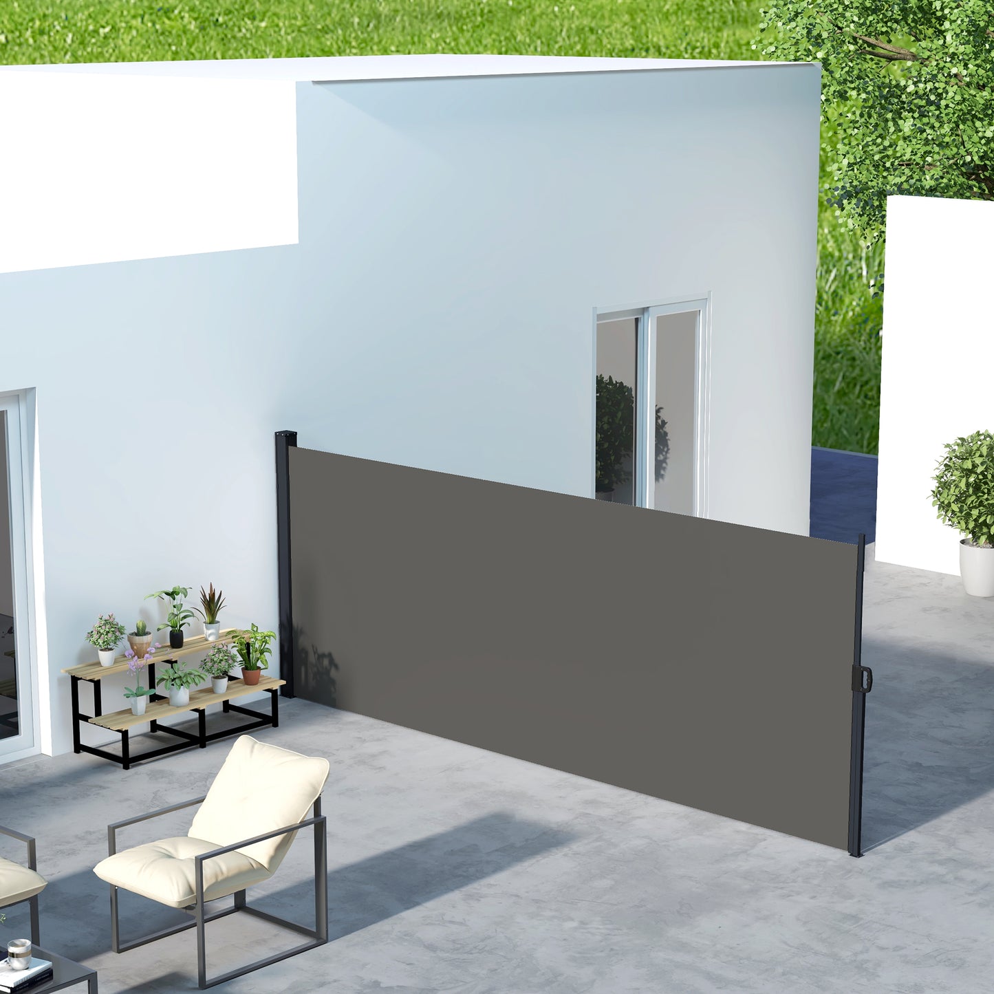 Retractable Side Awning, Outdoor Privacy Screen for Garden, Hot Tub (1)