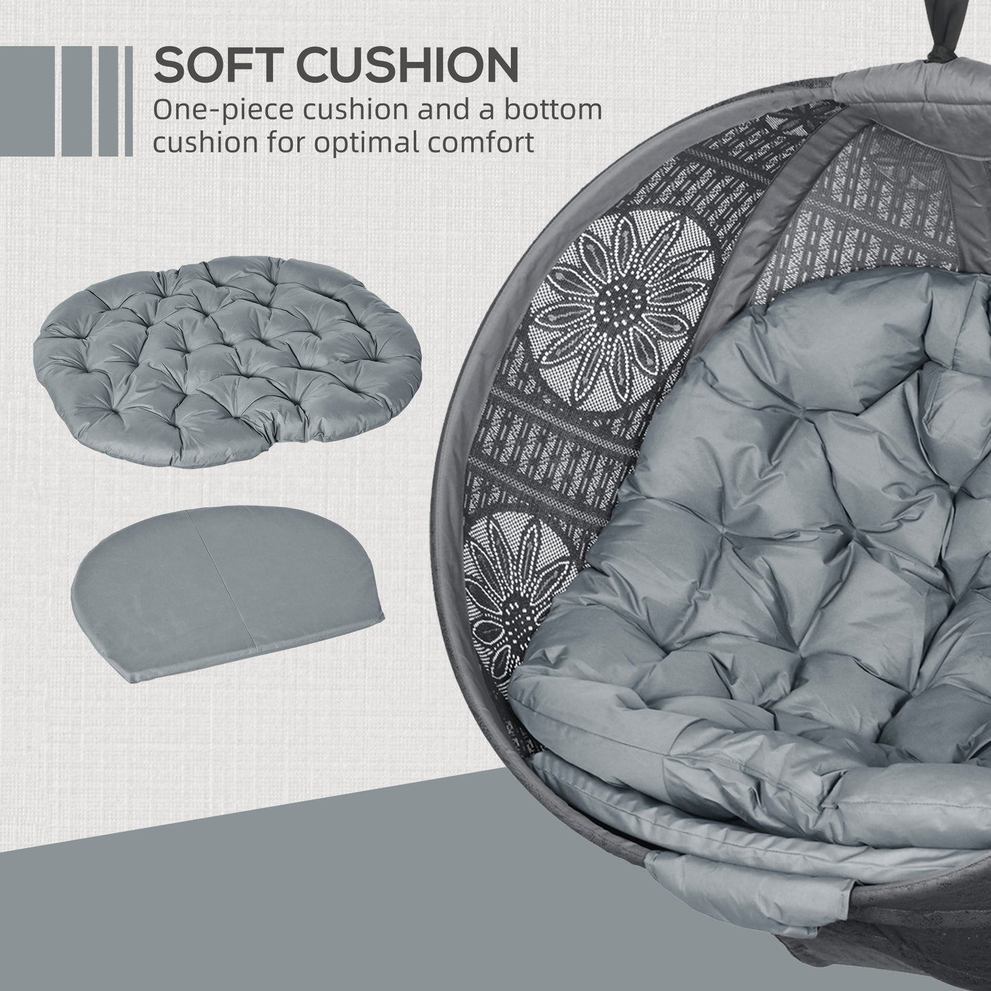 Round Egg Basket Chair, with Steel Stand