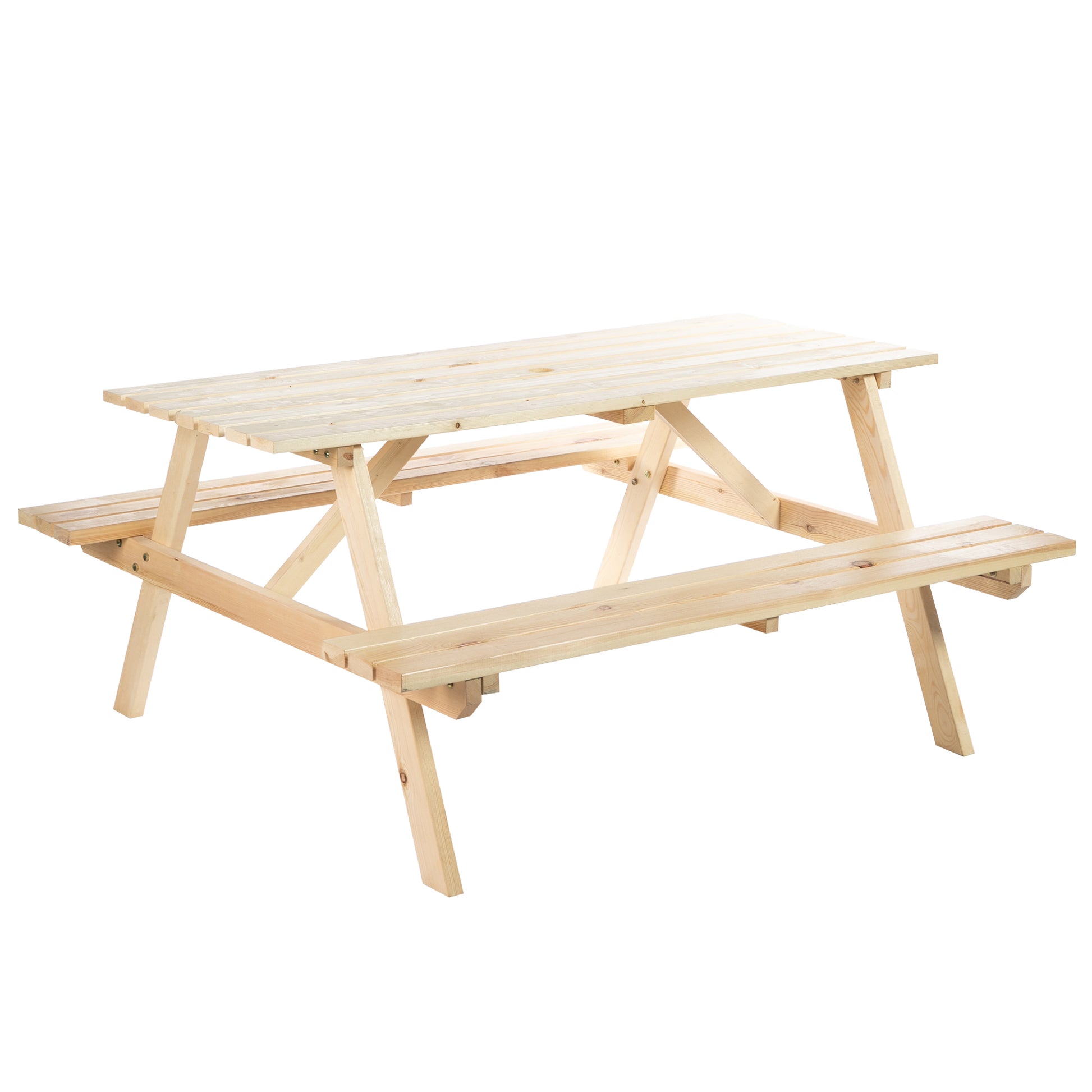 6 Seater Wooden Picnic Table Bench for Outdoor Garden or Patio