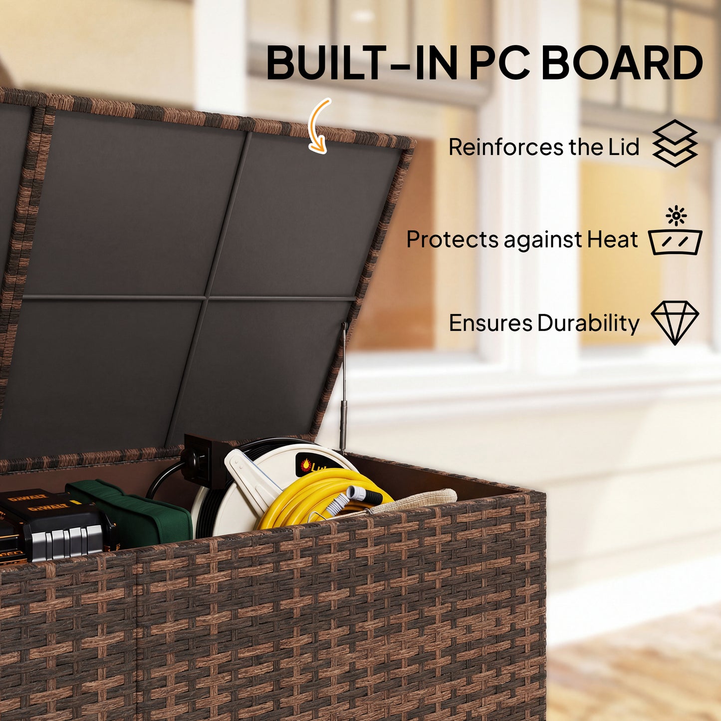 650L Garden Storage Box with 2 Wheels