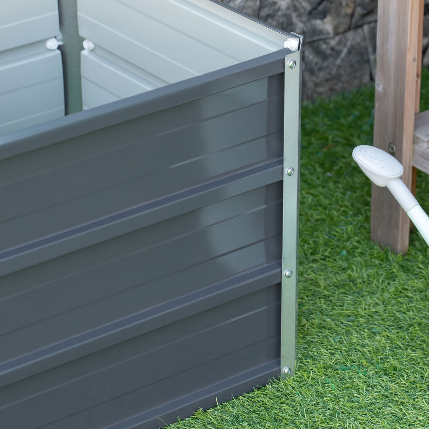 108L Raised Garden Bed, Galvanized Steel Elevated Planter Box w/