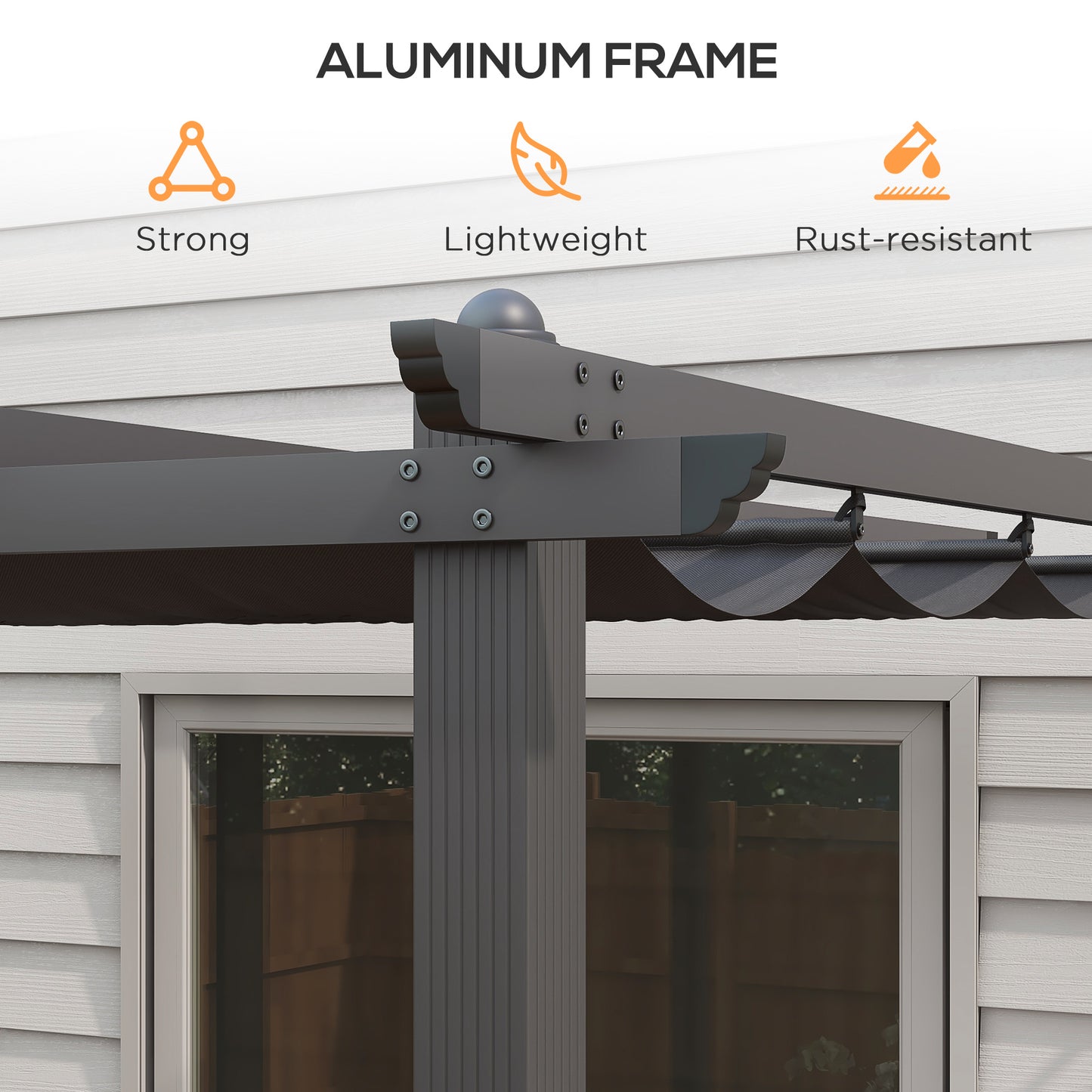 3 x 4m Aluminium Pergola, with Retractable Roof