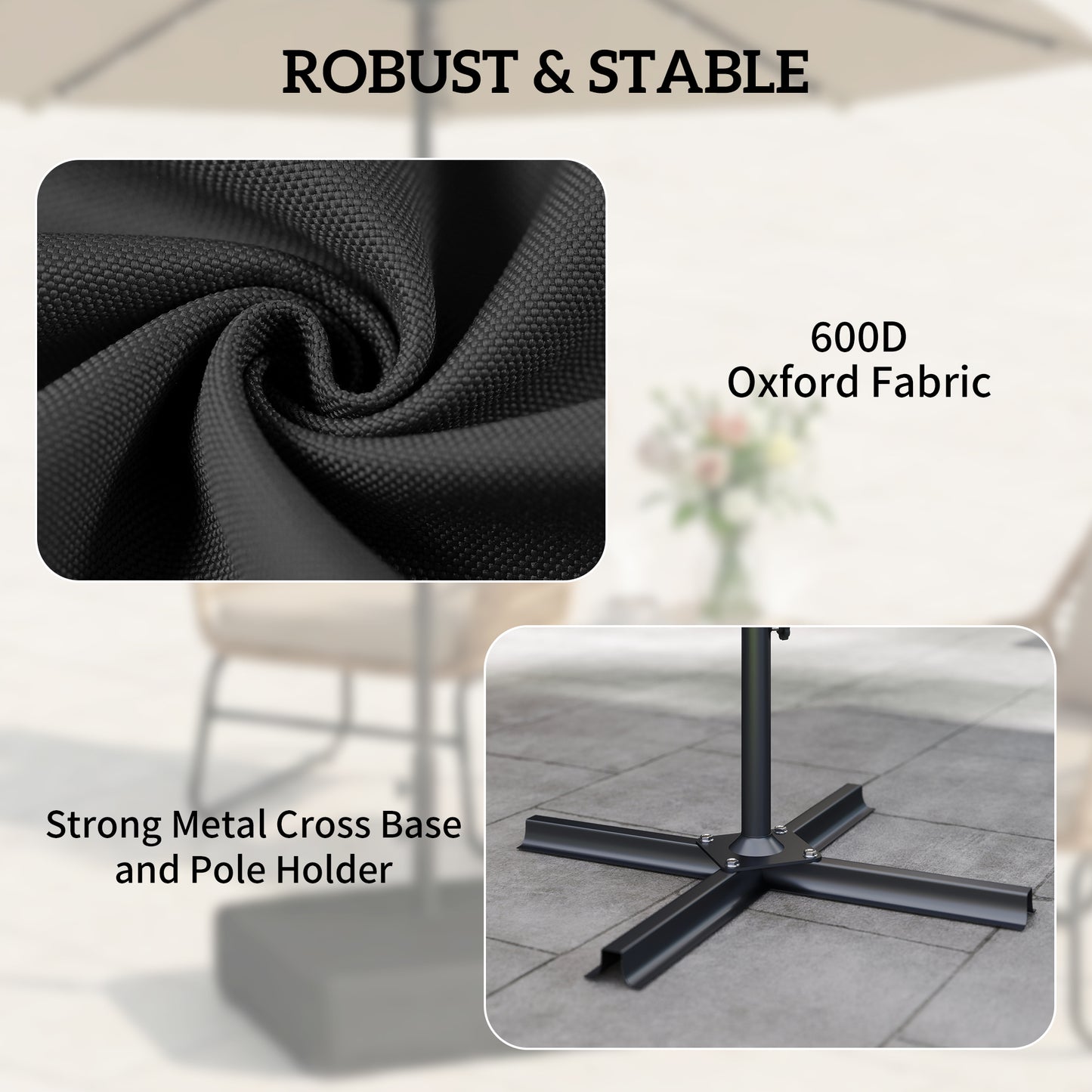 Garden Parasol Base 80 kg Sand Filled Heavy Duty Stand