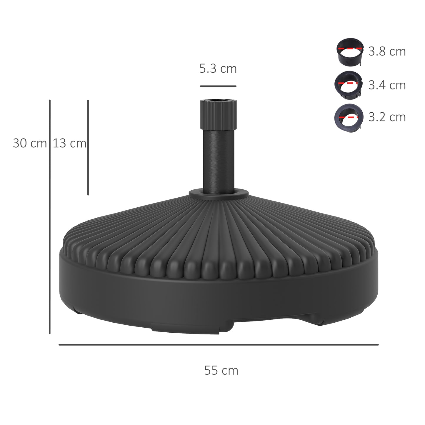 Garden Parasol Base Holder, 28kg Sand Filled, 23kg Water Filled