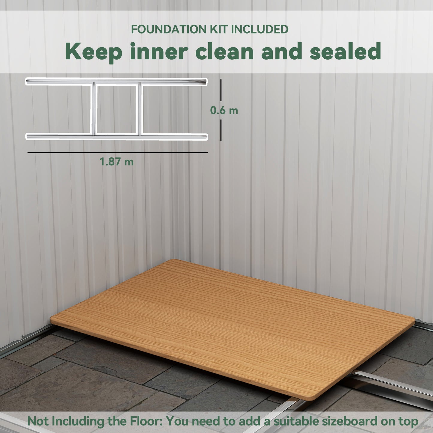 7 x 4ft Outdoor Garden Metal Storage Shed