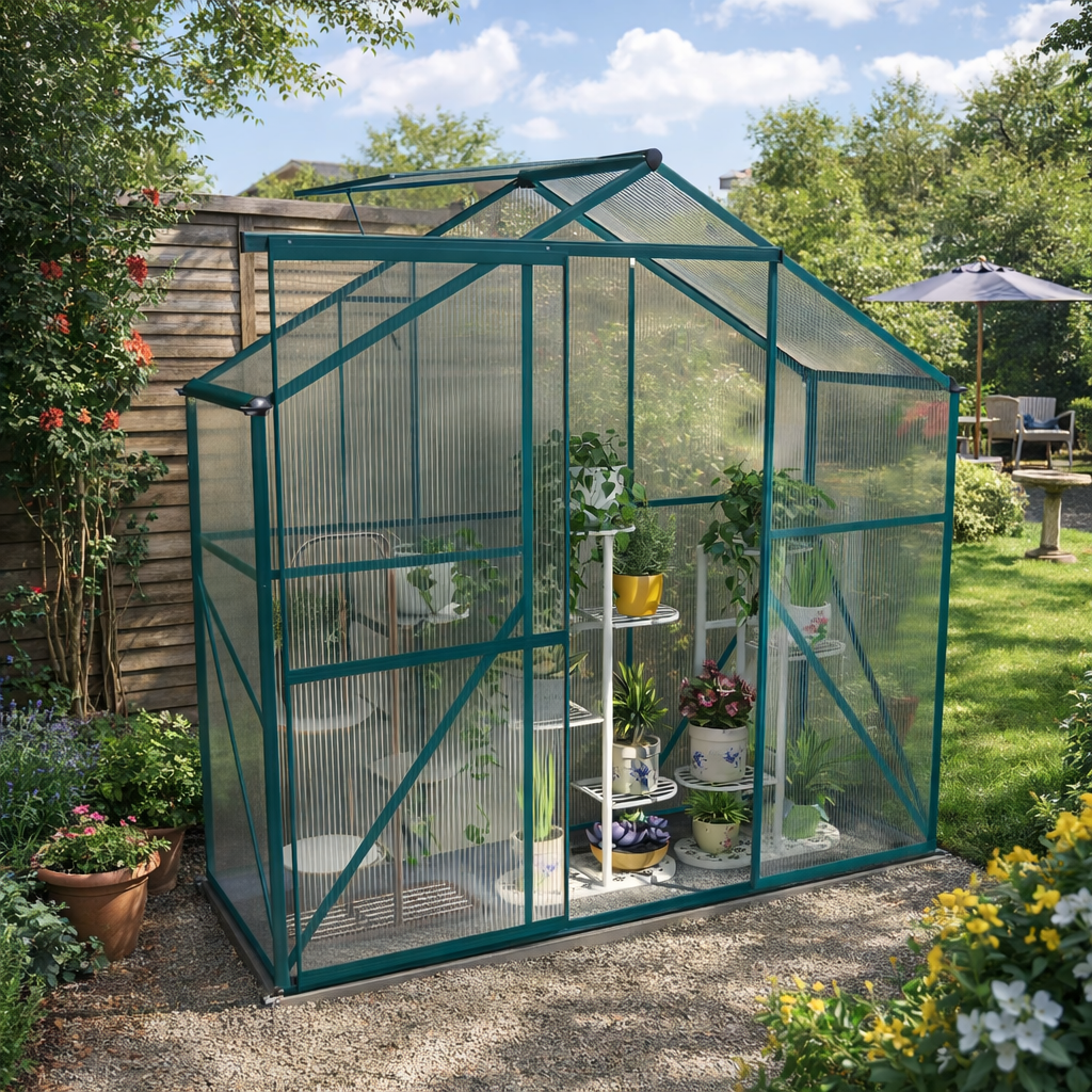 6 x 2.5ft Polycarbonate Greenhouse Walk-In Green House