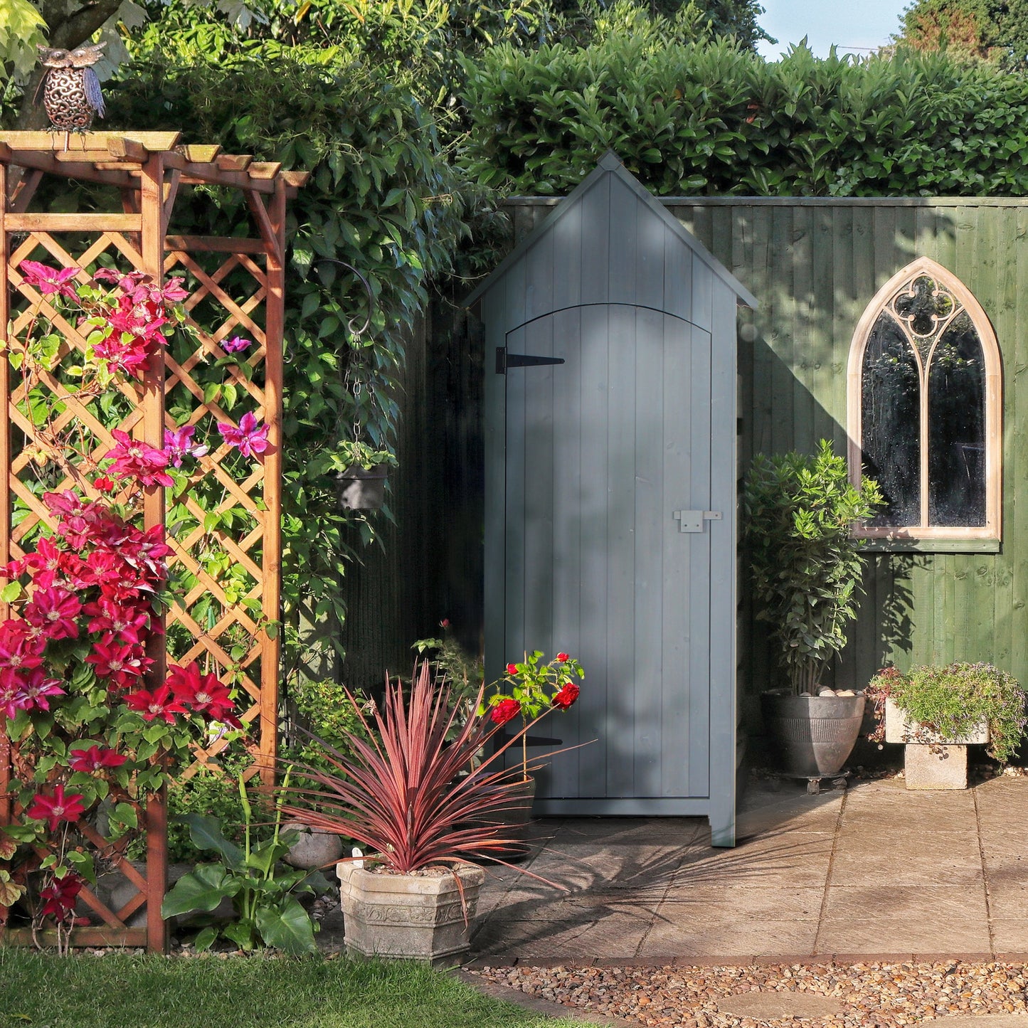 Wooden Garden Storage Shed with 3 Shelves