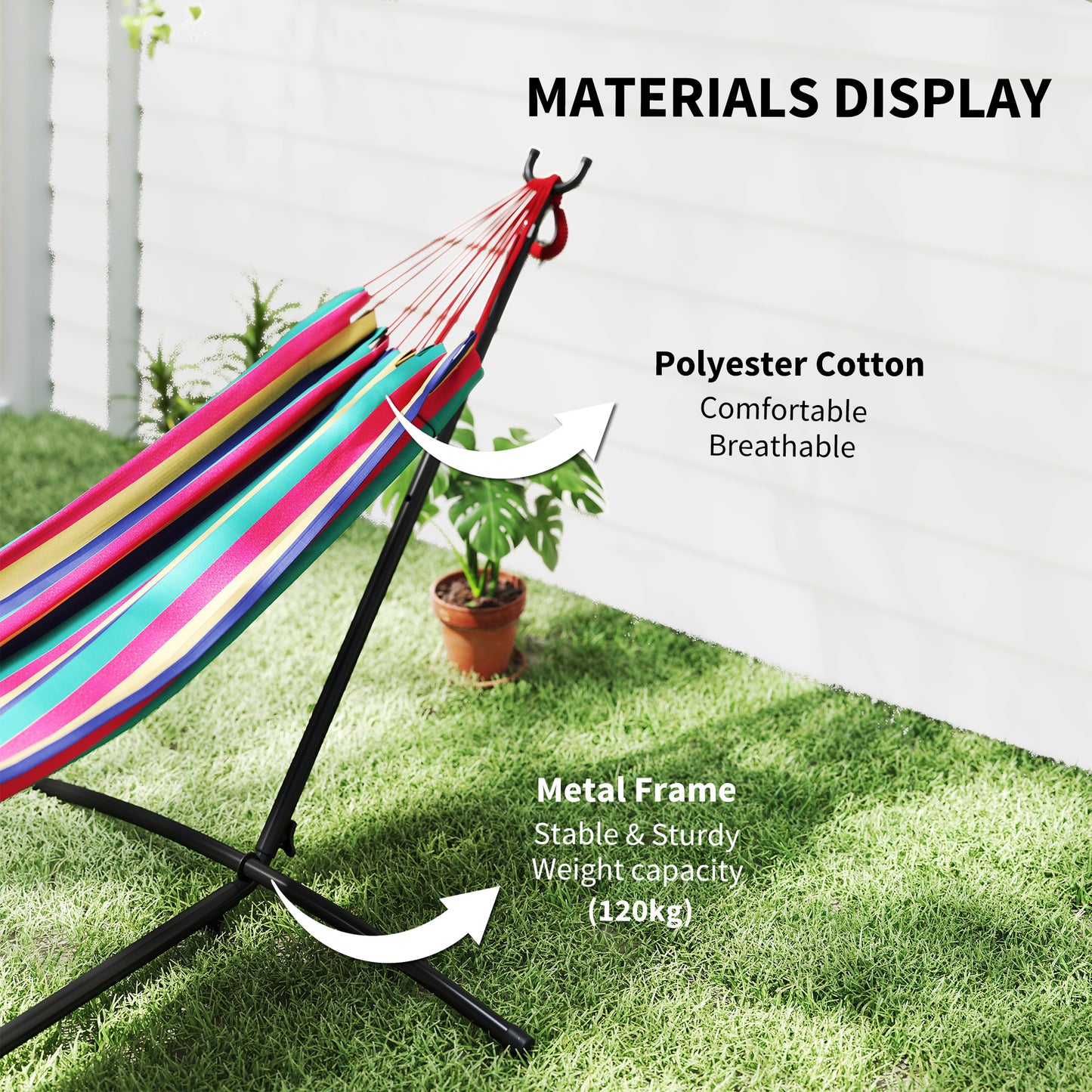 298 x 117cm Hammock with Stand Camping Hammock