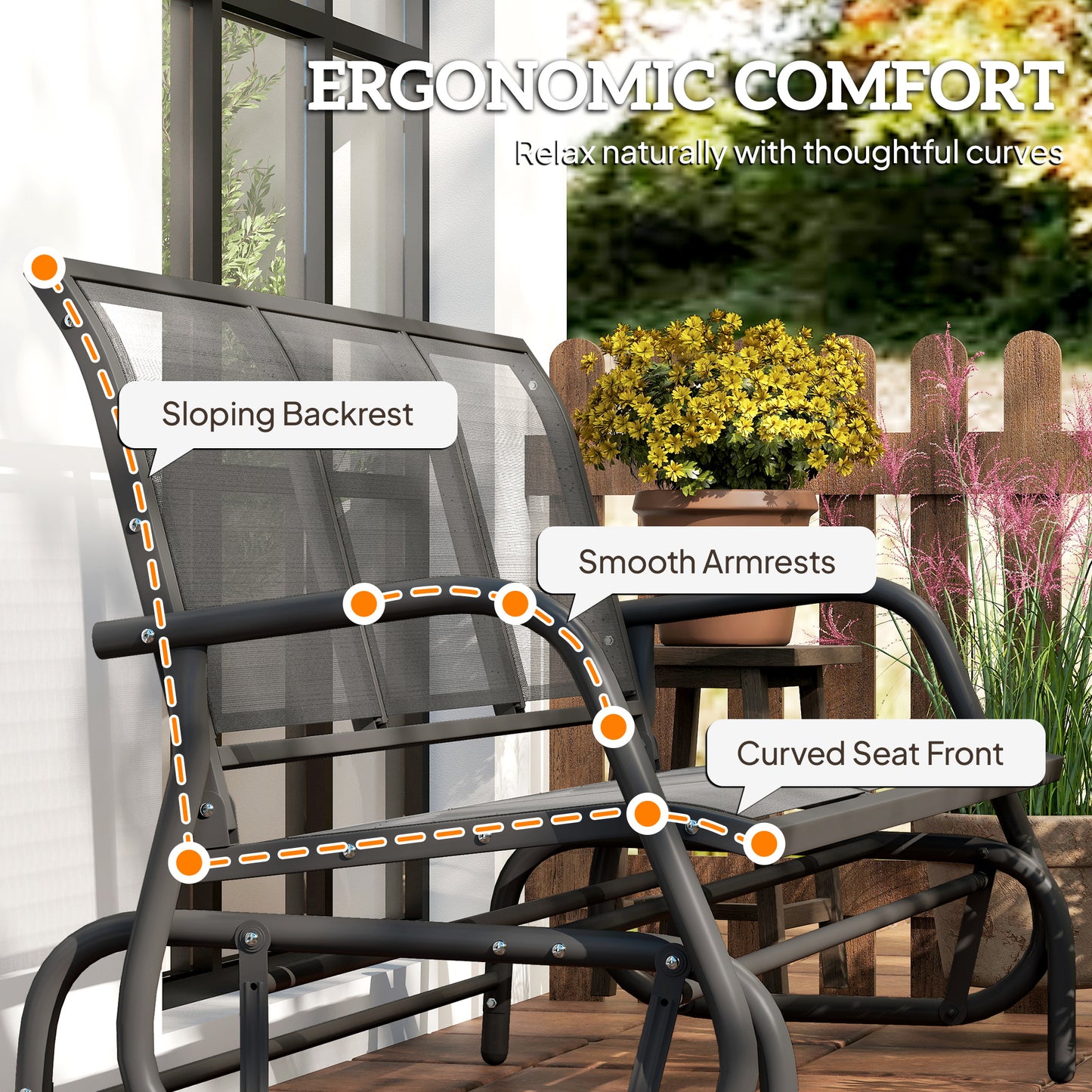 3-Seat Glider Rocking Chair