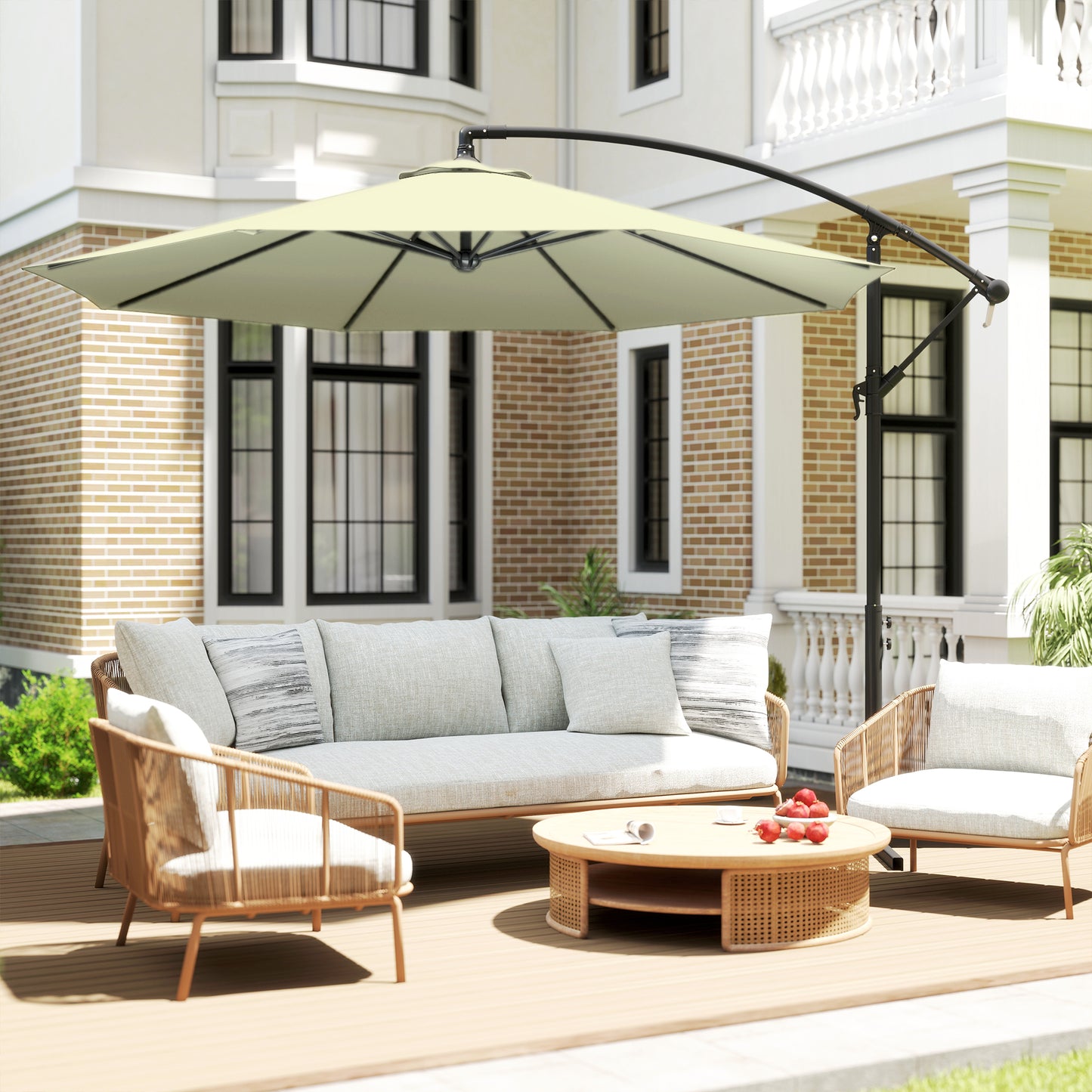 3m Overhanging Cantilever Parasol, with Cross Base (1)