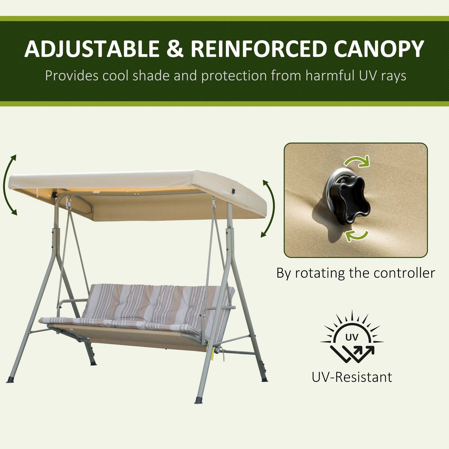 Three-Seater Garden Swing Seat