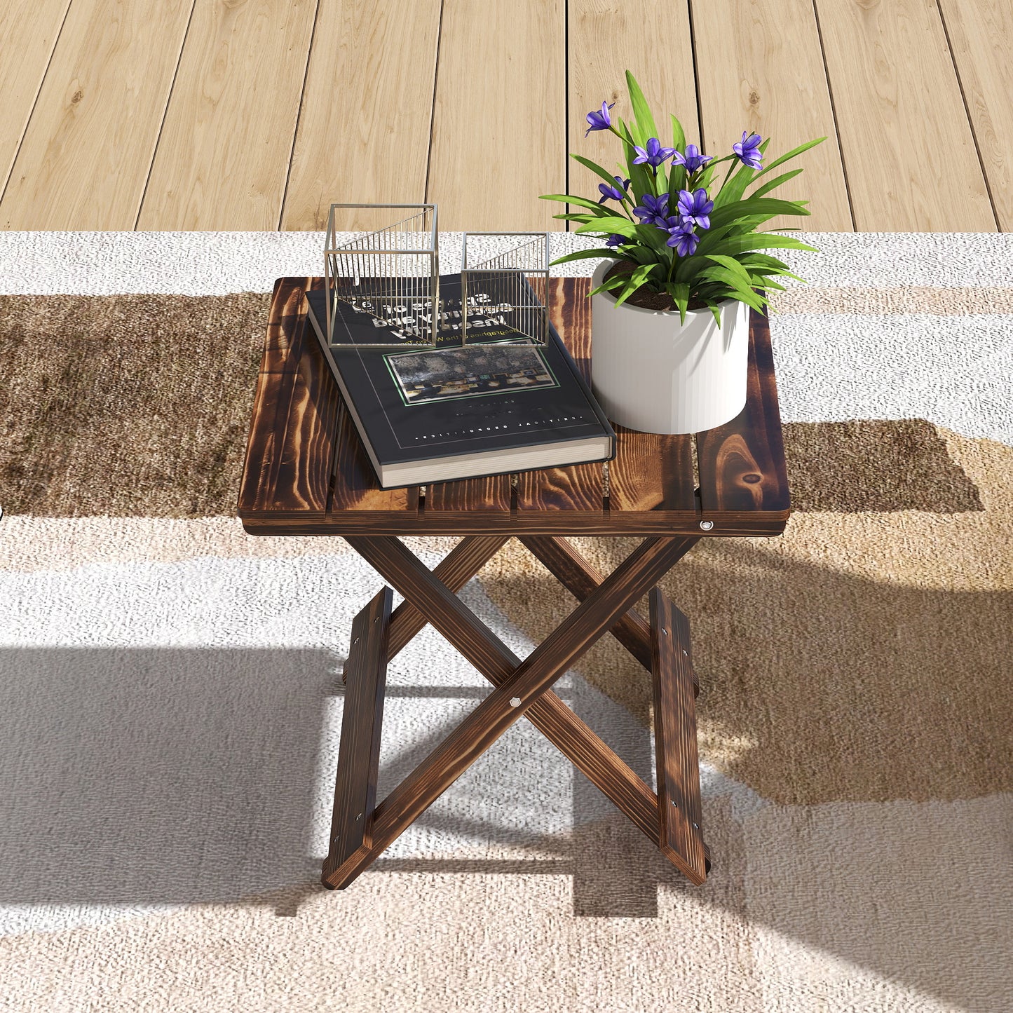 Fir Wood Folding Coffee Table