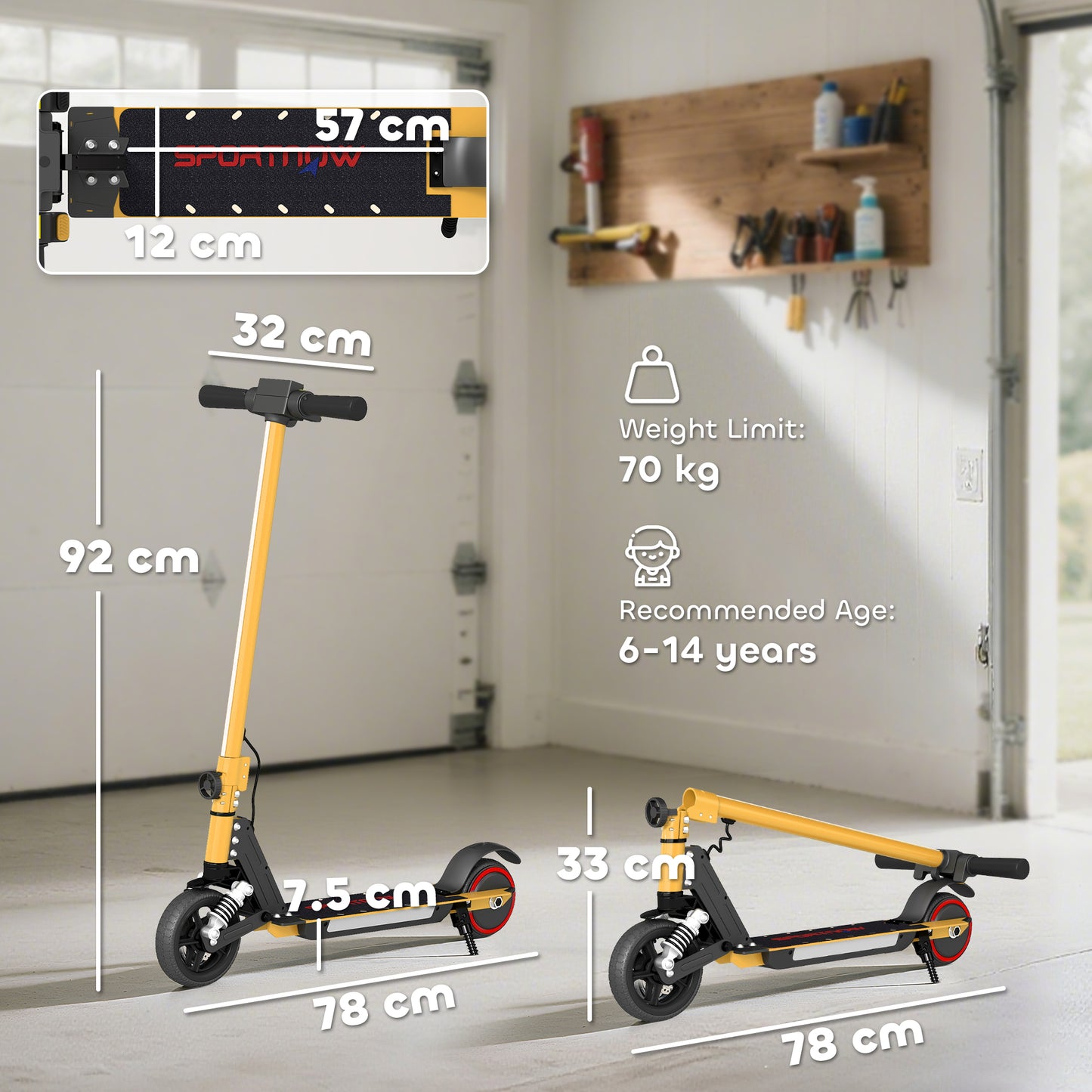 Folding Electric Scooter for Kids, with Dual Brakes (1)
