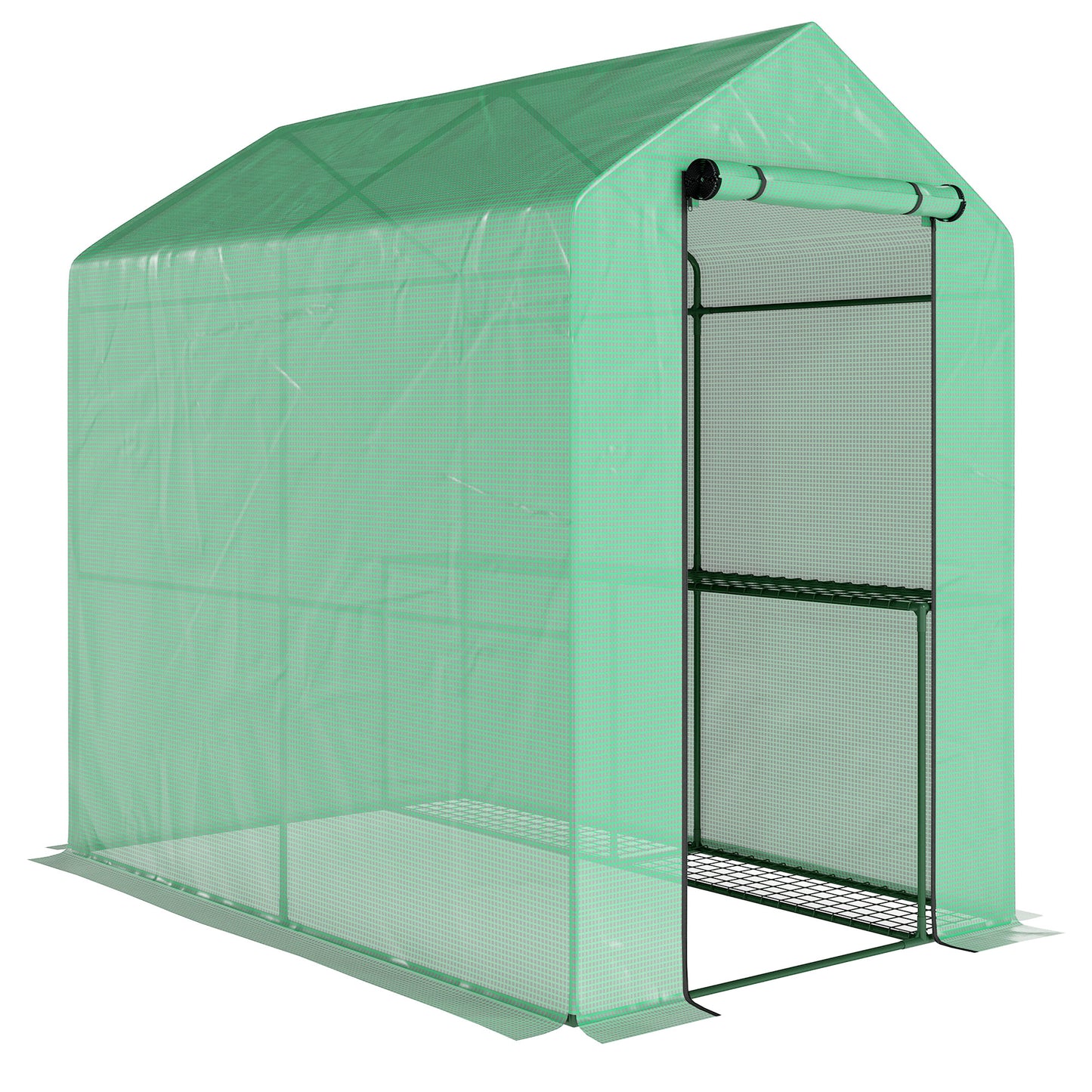 120 x 186cm Walk-In Greenhouse, with Shelves
