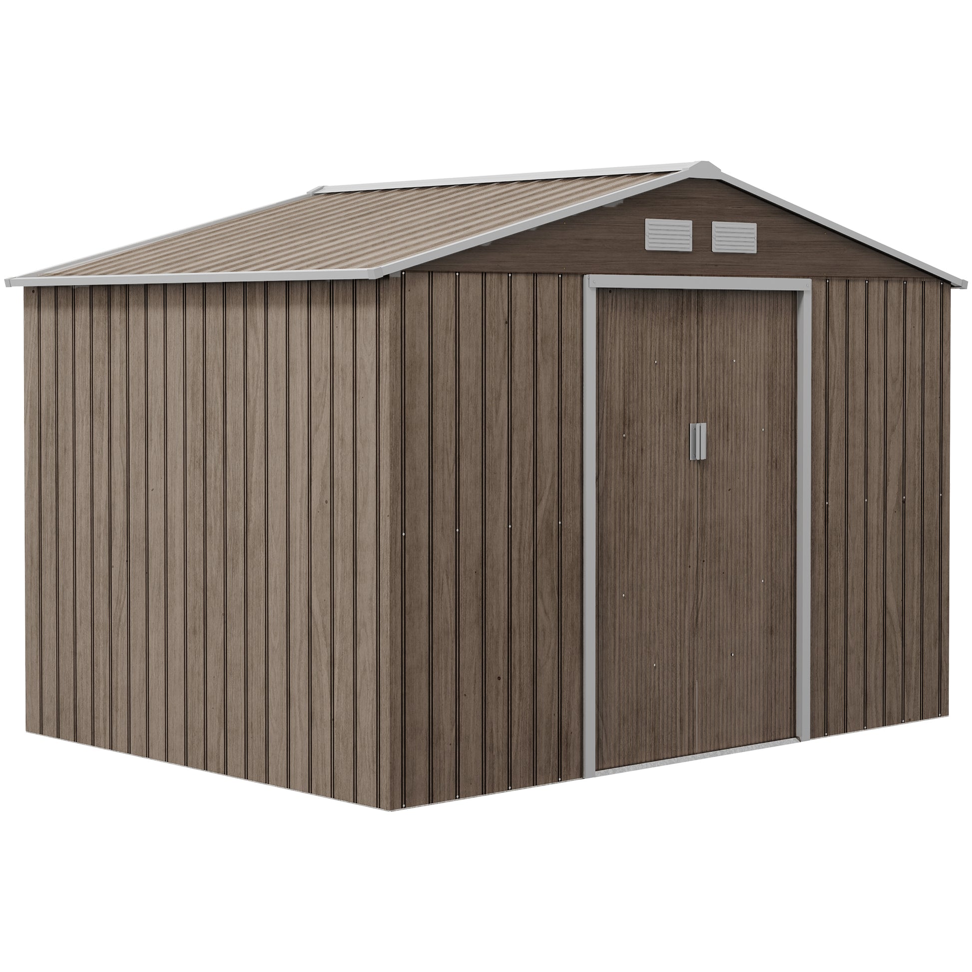 9 x 6ft Steel Garden Shed, Outdoor Storage Tool House with Vents
