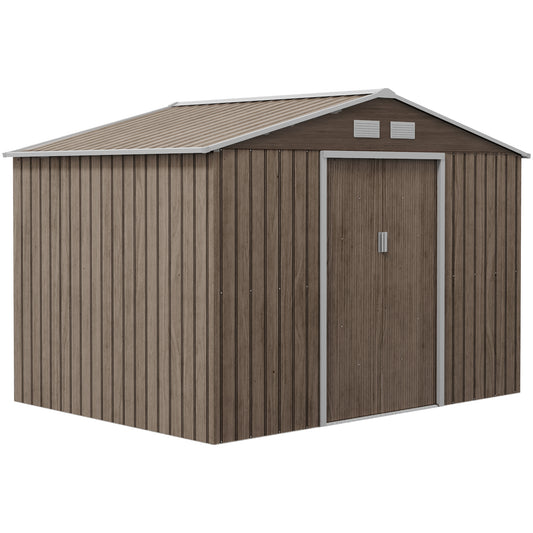 9 x 6ft Steel Garden Shed, Outdoor Storage Tool House with Vents