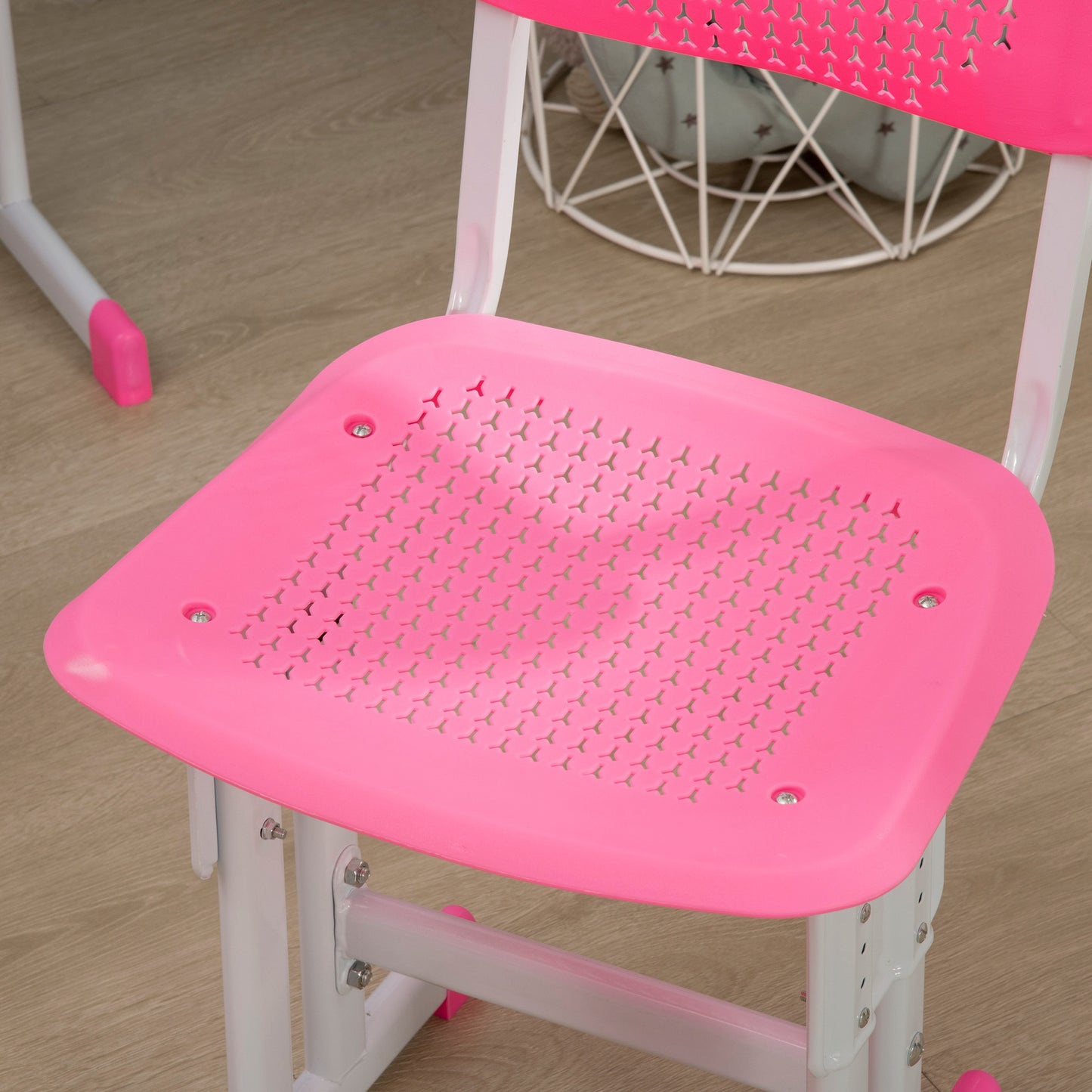 Kids Adjustable Desk and Chair Set, Book Stand, Pen Slot