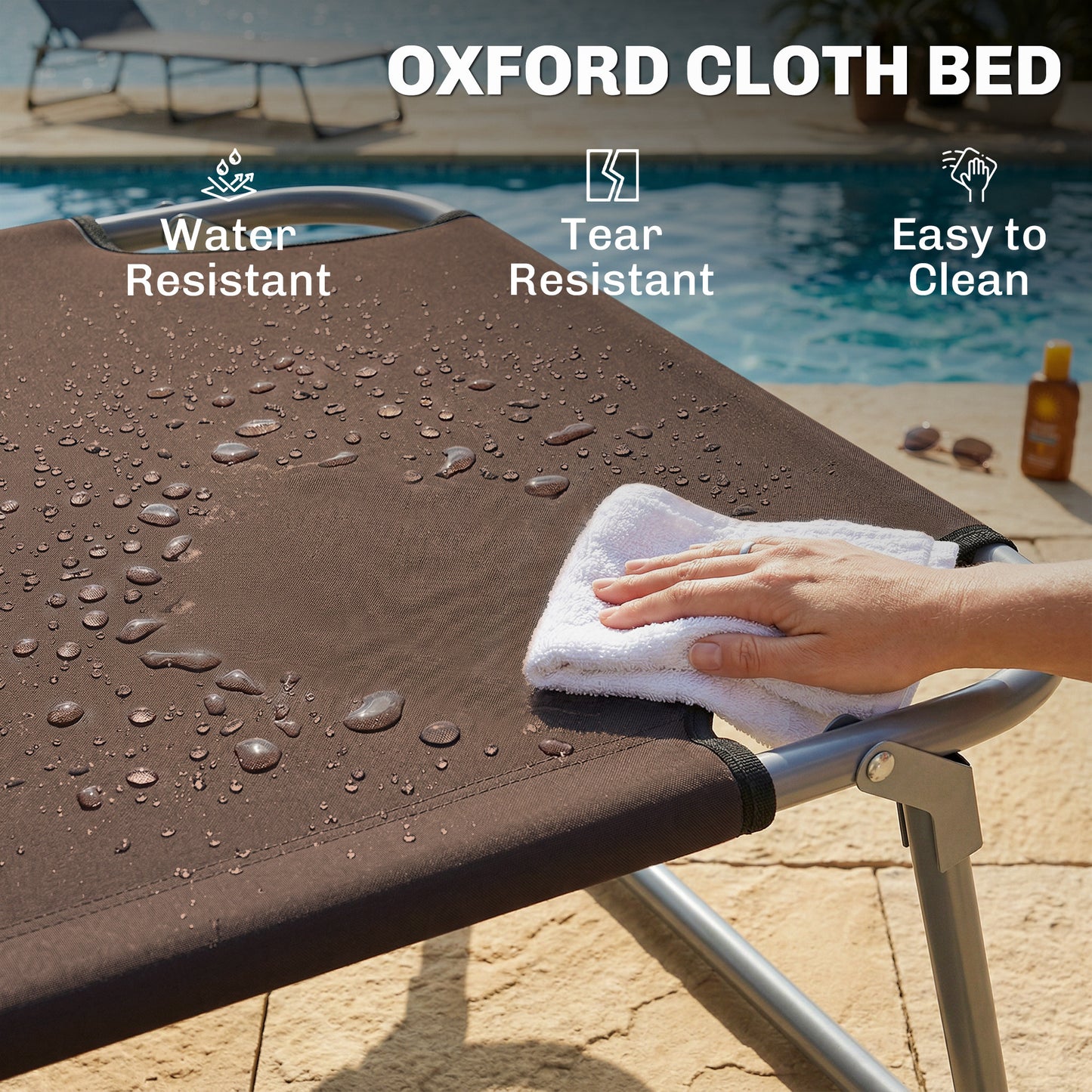 Folding Sun Lounger with Canopy