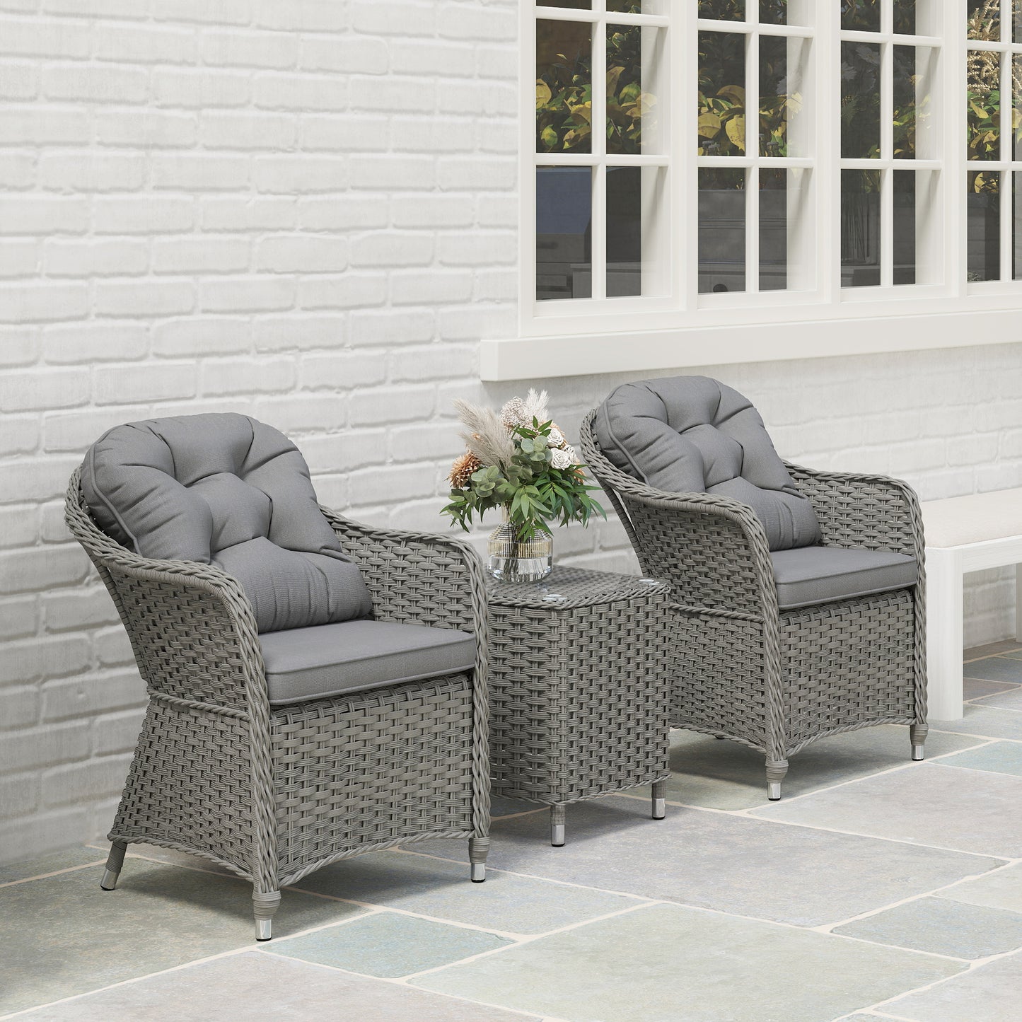 Three-Piece Super Padded Rattan Set