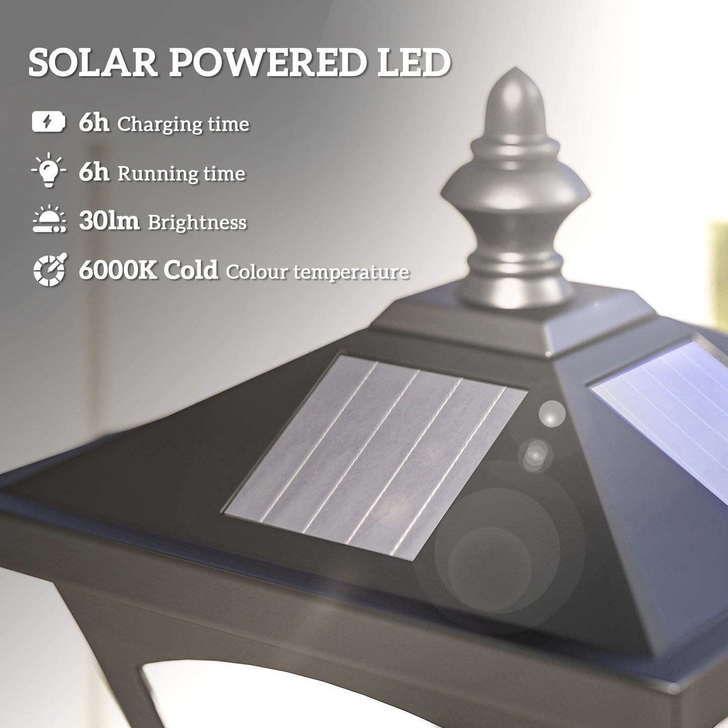 1.2m Solar Powered Outdoor Lamp Post