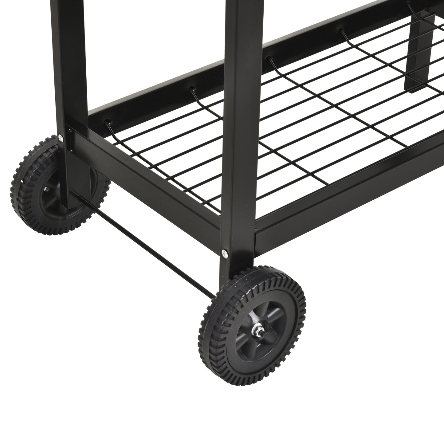 Steel 2-Grill Charcoal BBQ w/ Wheels