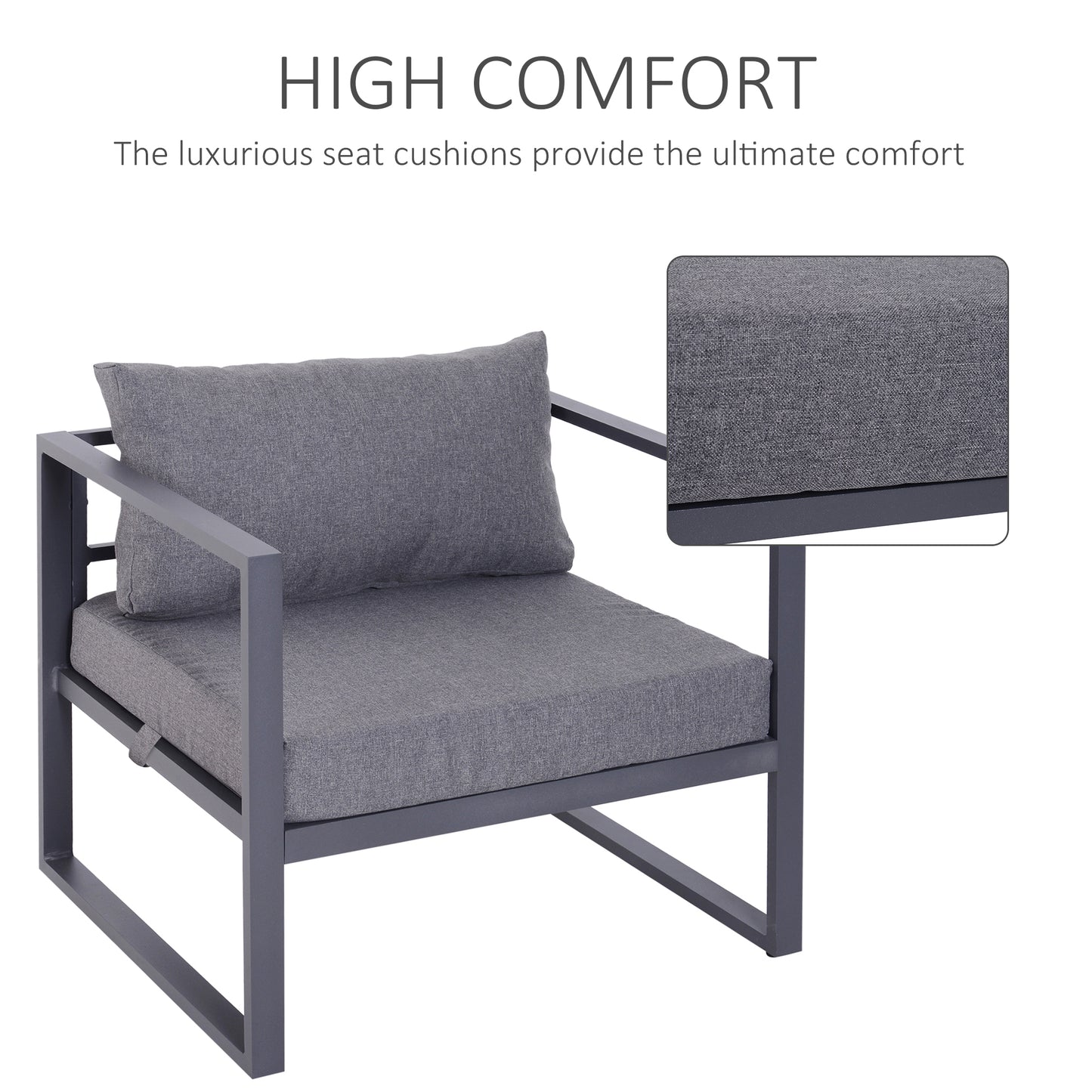6 PCs Outdoor Indoor Sectional Sofa Set Thick Padded Cushions