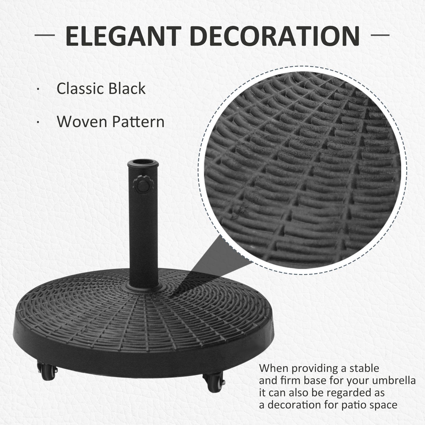 22.7kg Resin Patio Parasol Base Umbrella Stand Weight Deck Garden
