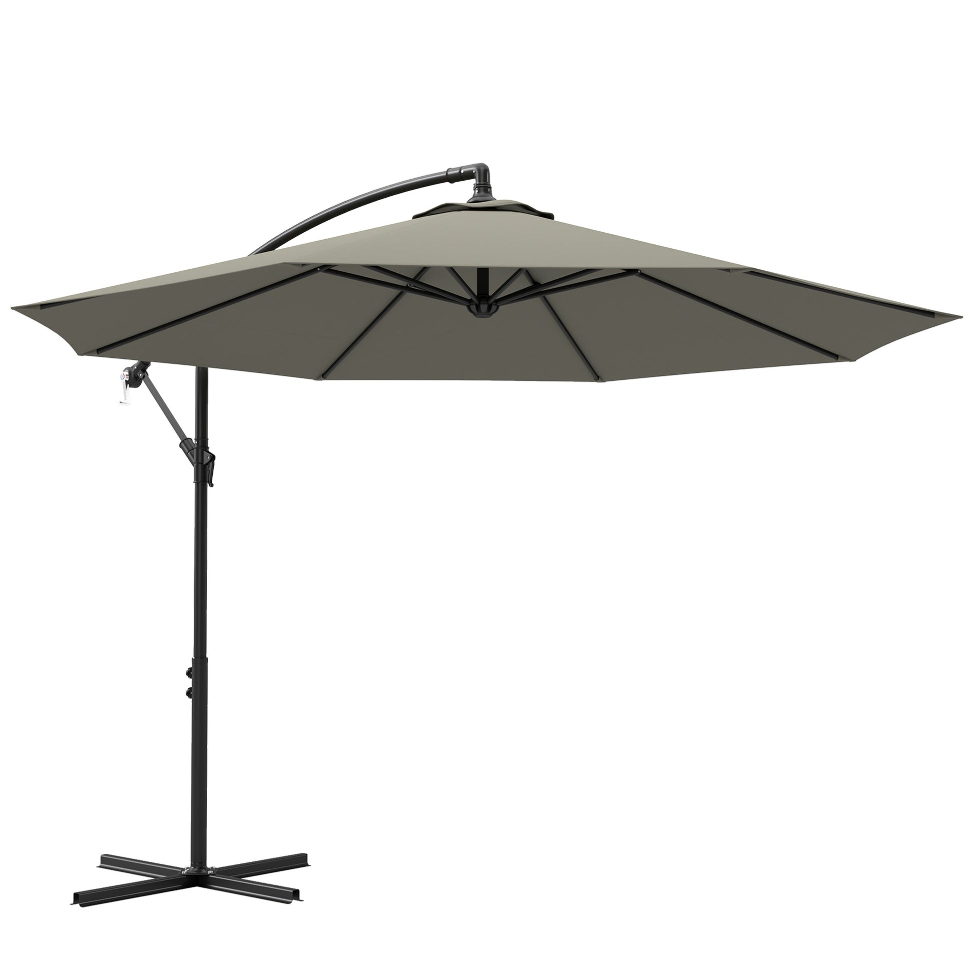 3m Overhanging Cantilever Parasol, with Cross Base