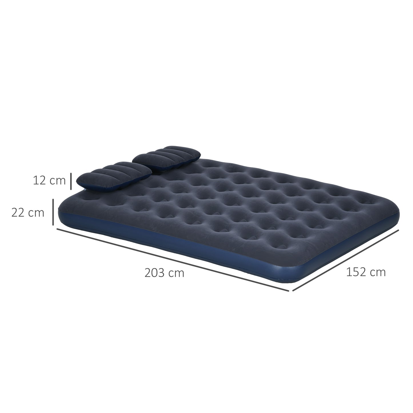 Inflatable King Size Air Bed, with Built-In Hand Pump
