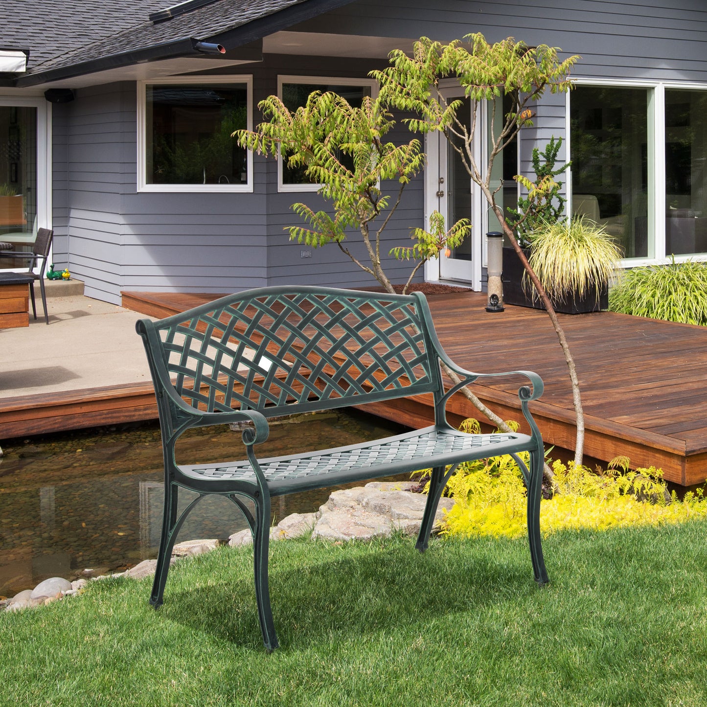 Cast Aluminium Garden Bench 2 Seater Antique Loveseat