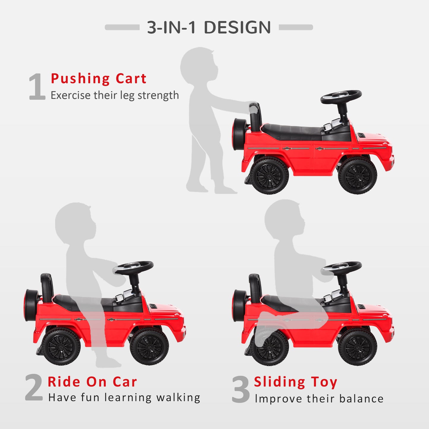 3 in 1 Kids Ride On Car G350 Licensed Foot To Floor Slider Toddler (2)