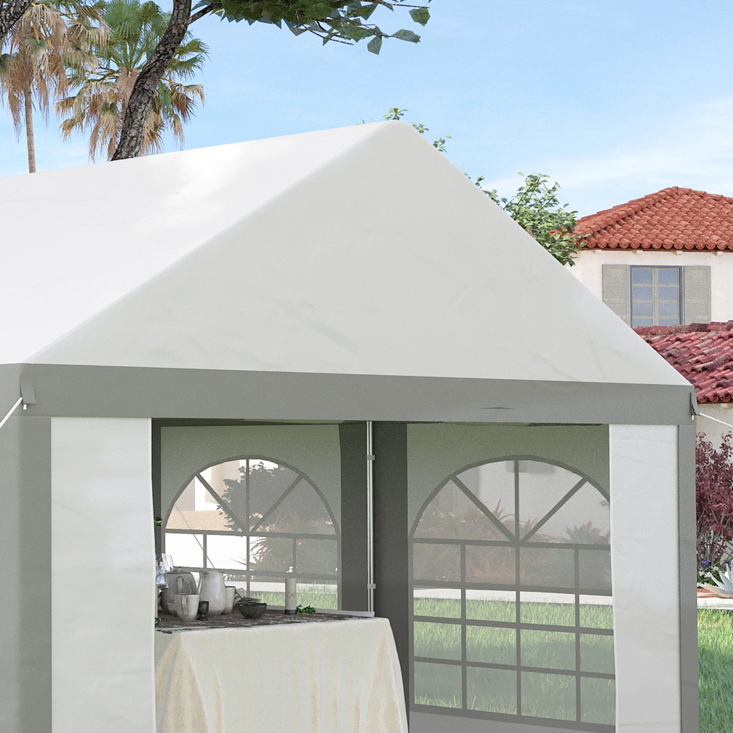 4 x 4m Galvanised Party Tent, Marquee Gazebo with Sides