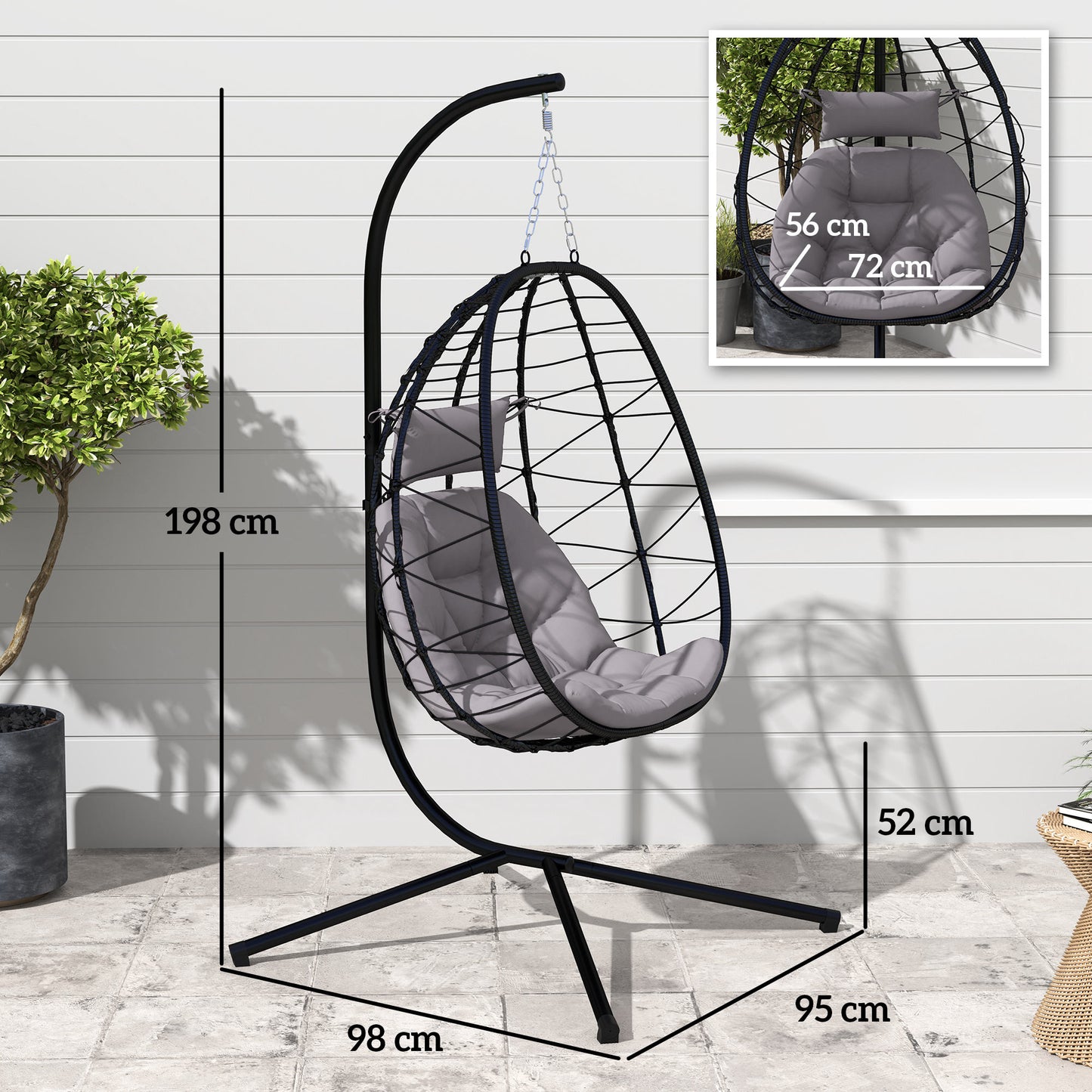 Hanging Egg Chair Outdoor Indoor Garden Swing Chair (6)