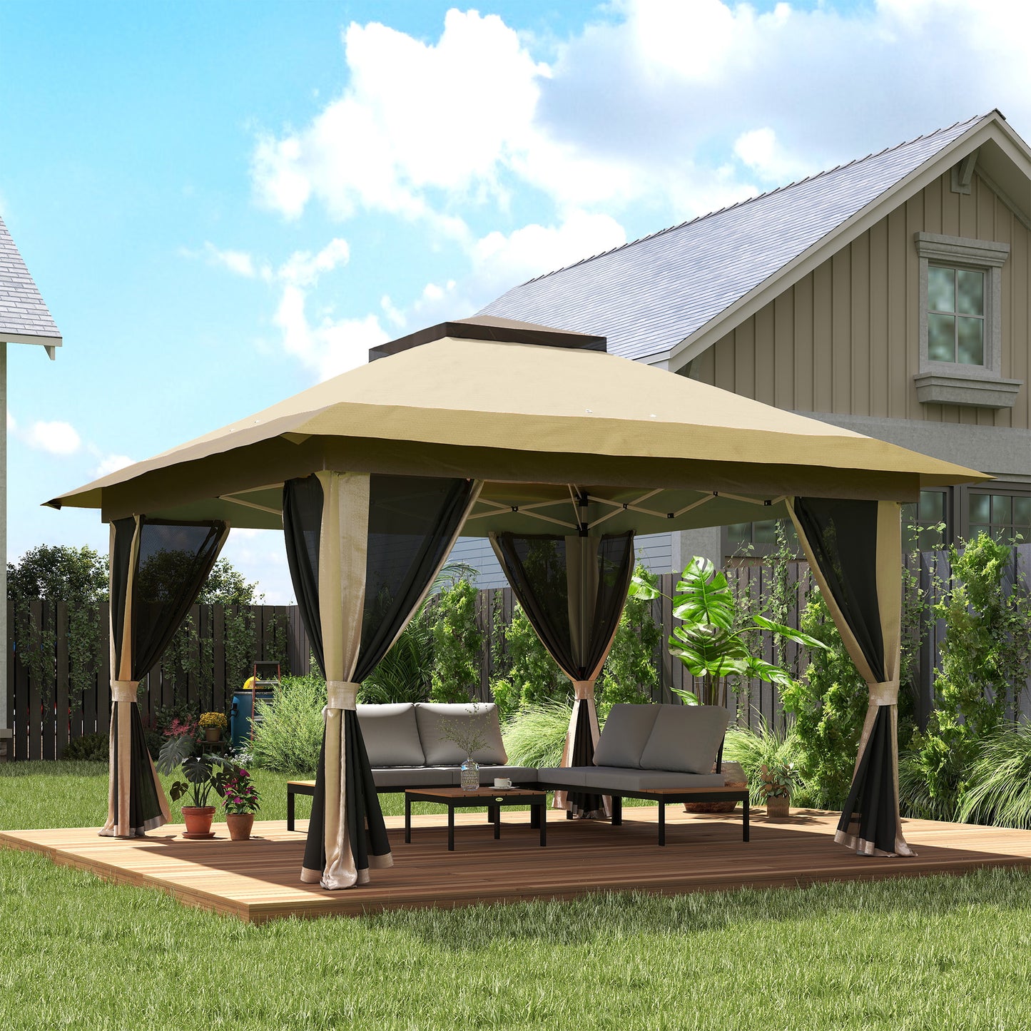 3.6 x 3.6m Pop-Up Gazebo, with Accessories