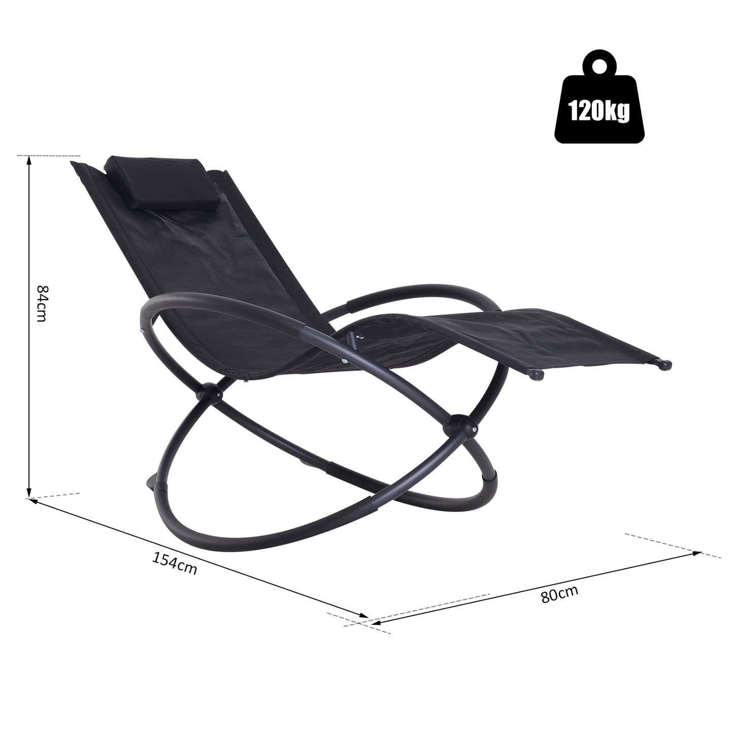 Outdoor Orbital Lounger Zero Gravity Patio Chaise Foldable Rocking
