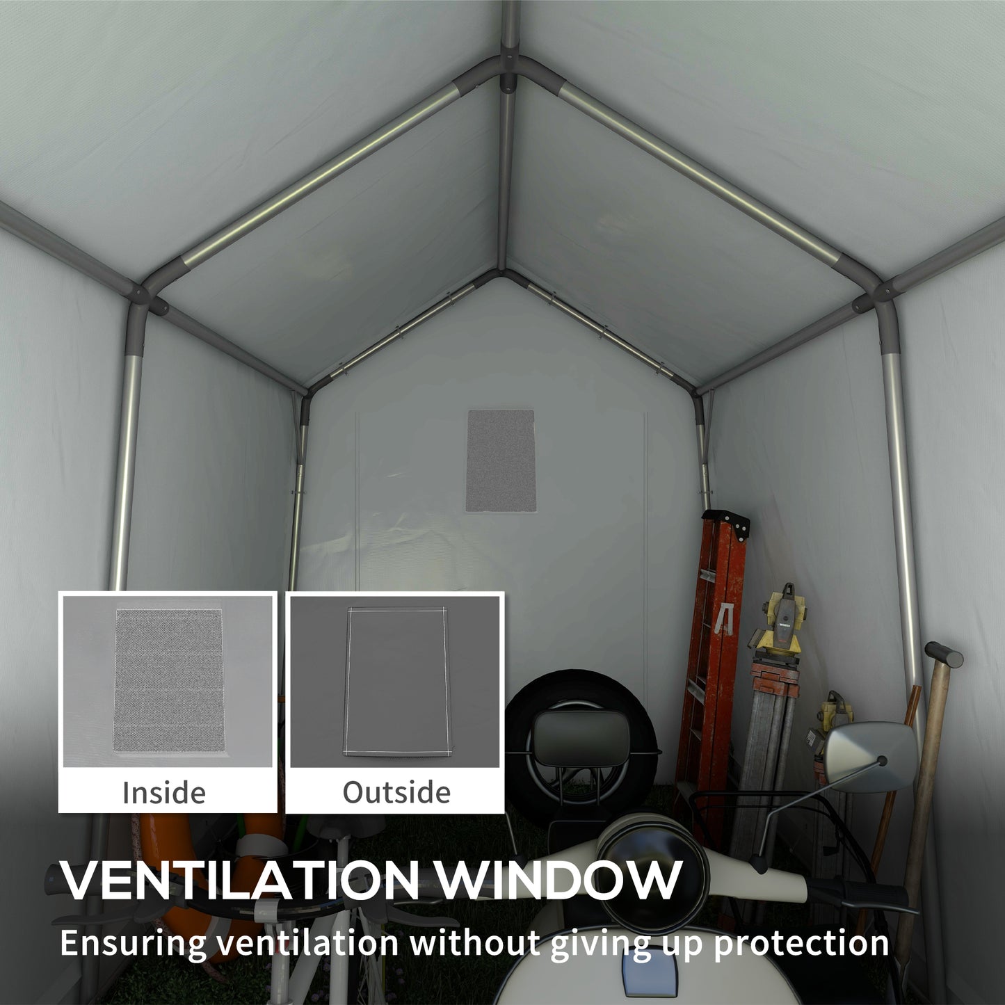 3.6 x 2.1m Portable Outdoor Shed, with Window (1)