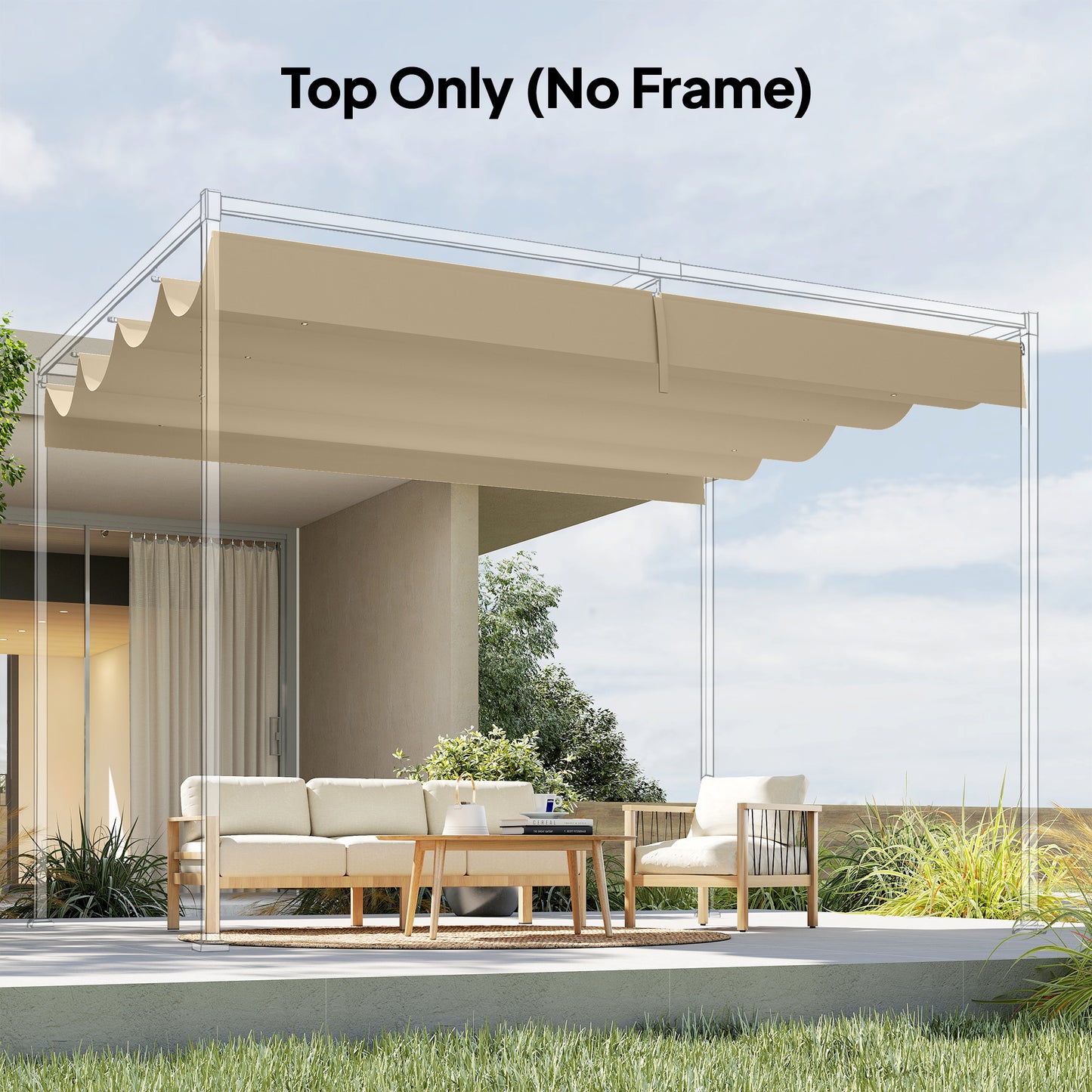 Retractable Pergola Canopy Only, 3.92 x 3.5 m