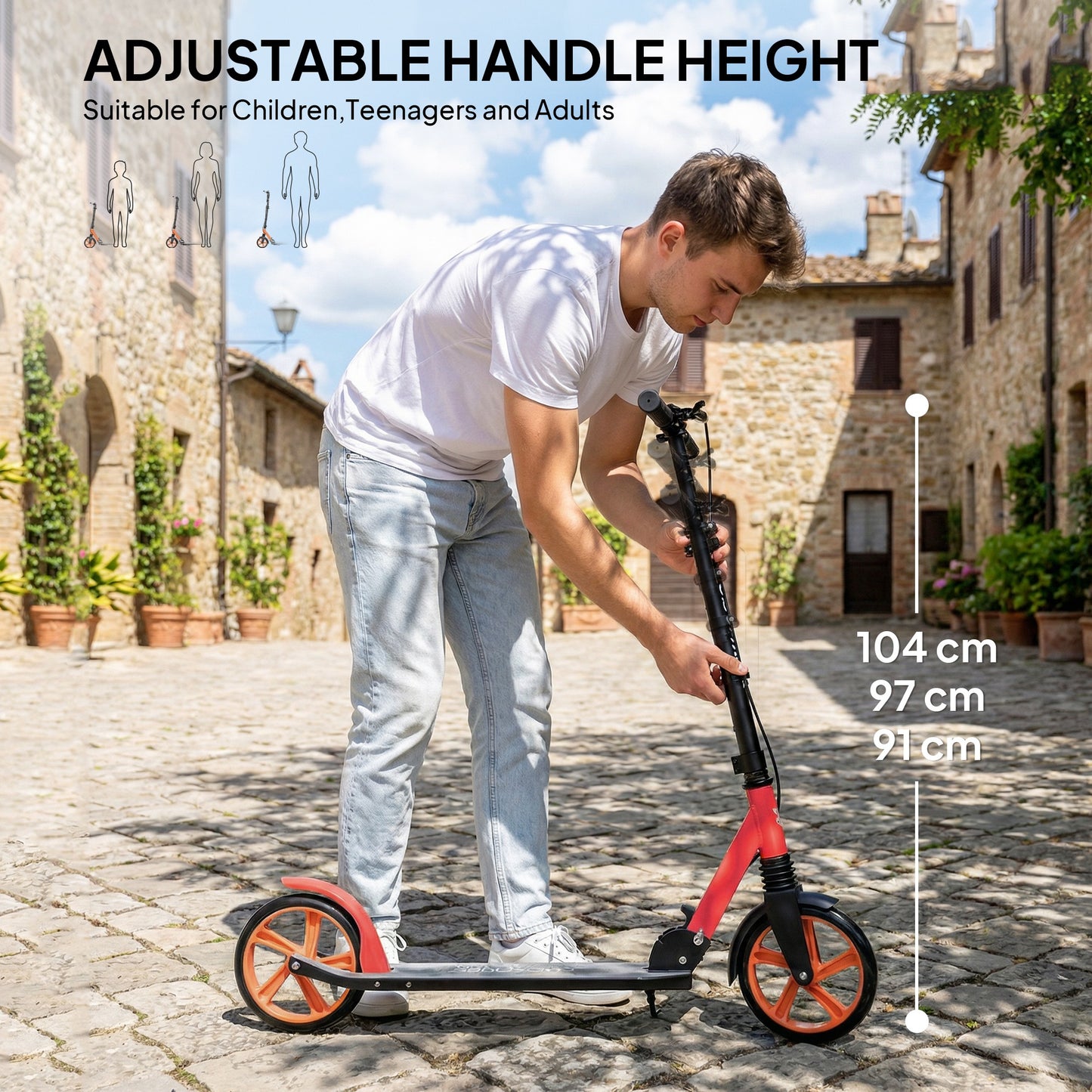 One-click Folding Kick Scooter for 14+ w/ Adjustable Handlebar (1)